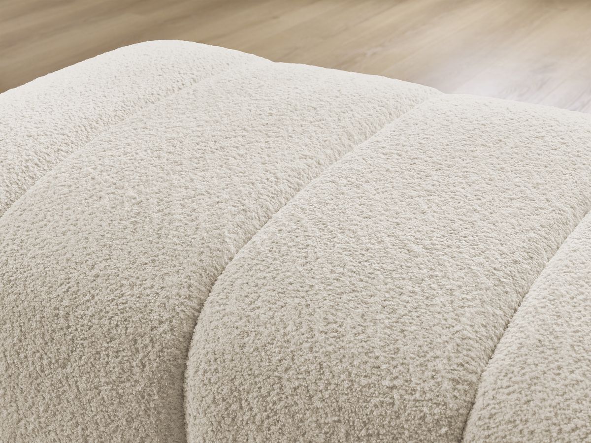 Bobochic Annecy Pouf Bouclé-Stoff Beige