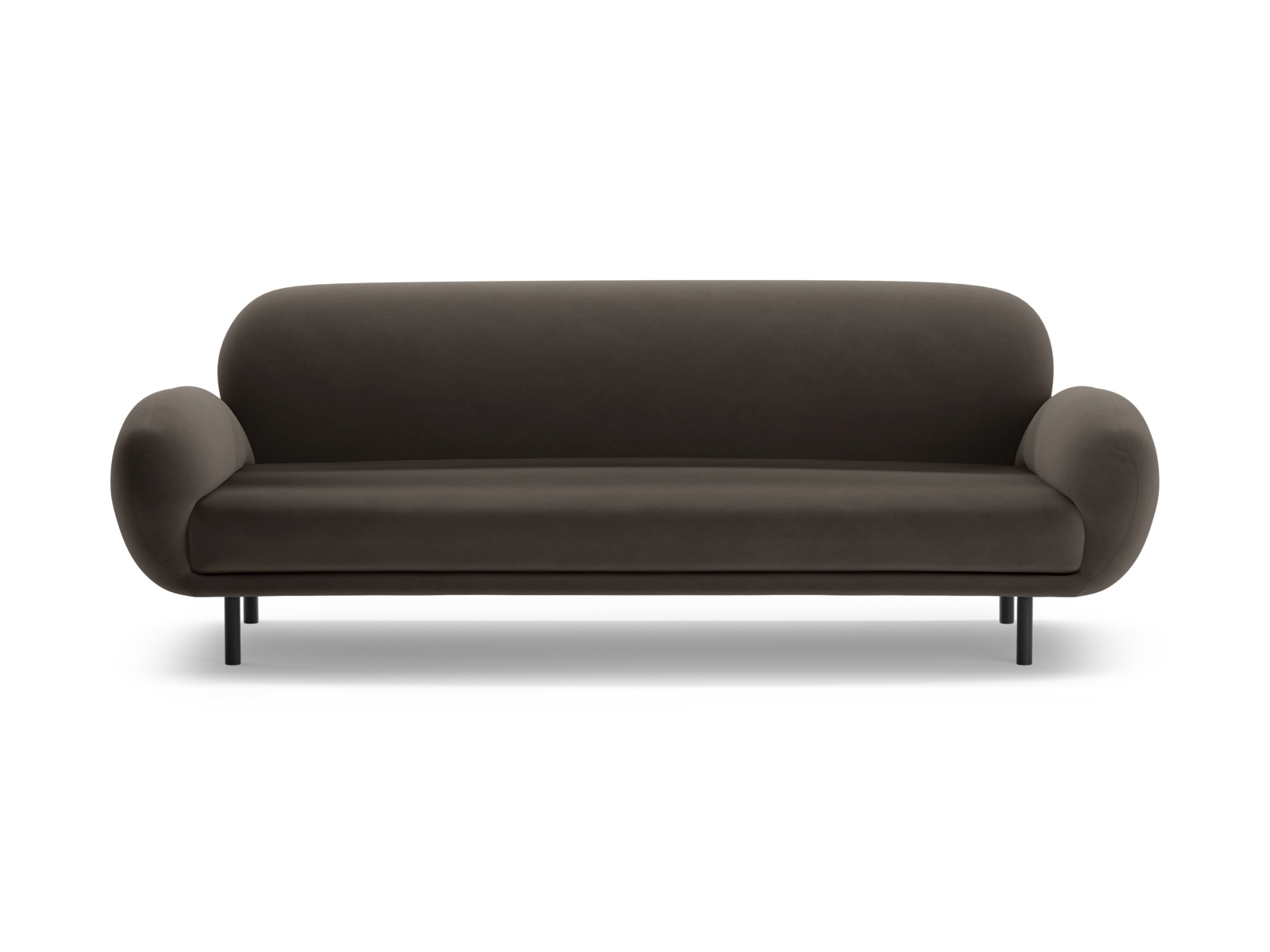 Micadoni Sofa Poppy 3-Sitzer Samt Casino Ebenholz