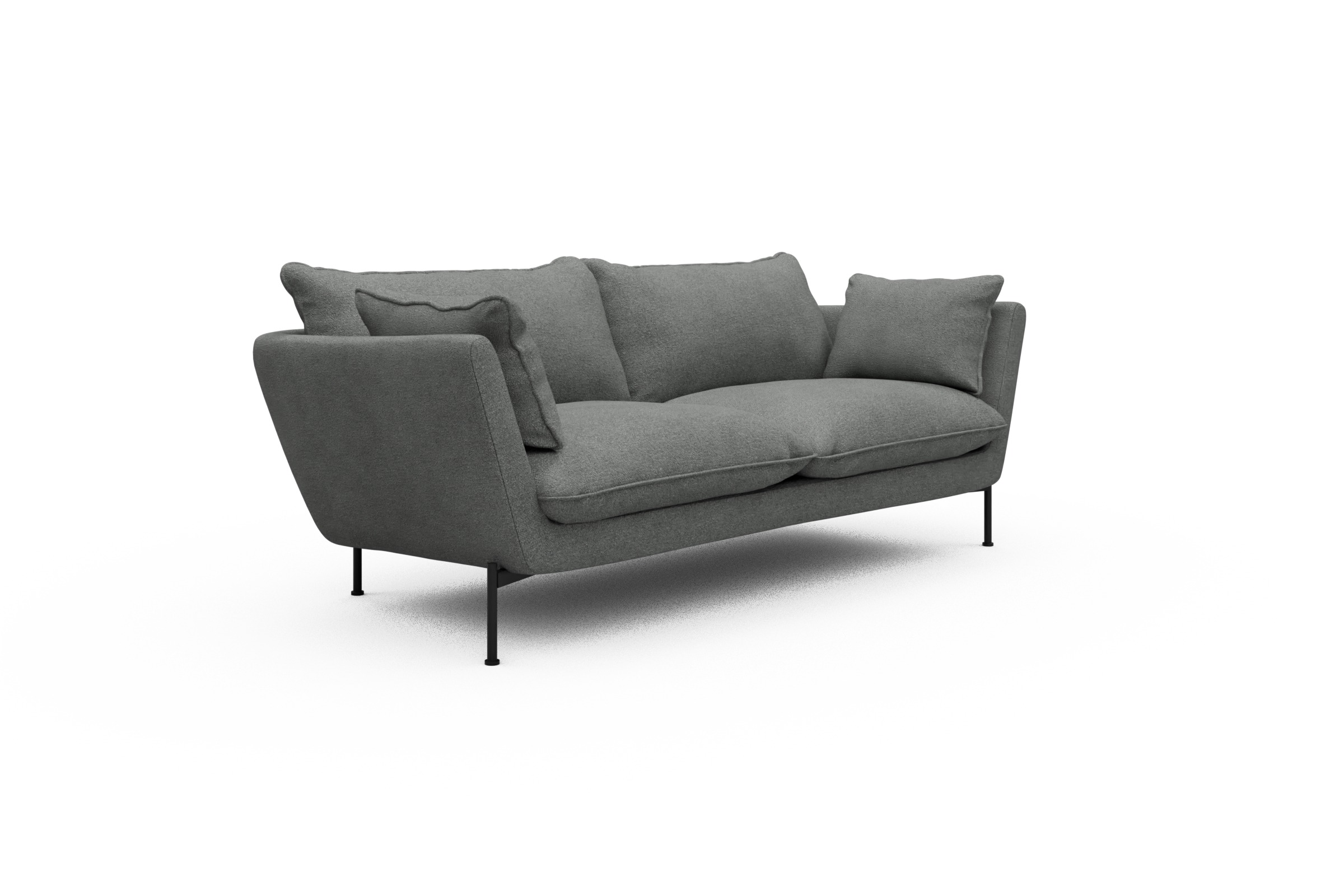Sofa Anton PREMIUM 2-Sitzer Boucle-Ash-Grey