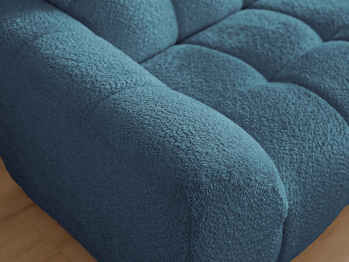 Bobochic Jaya Ecksofa mit Pouf Chenille Hellblau Ecke rechts