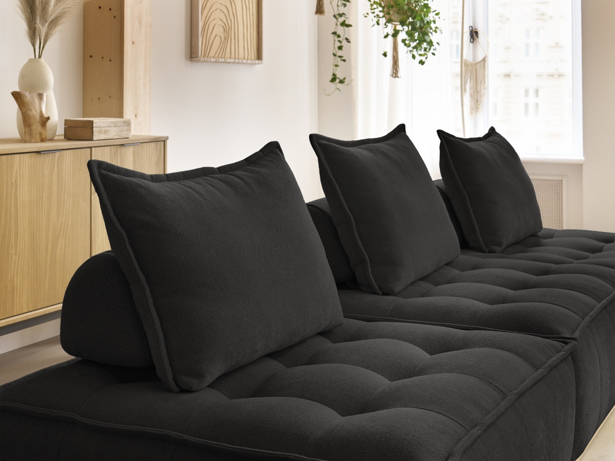 Bobochic Elisa Wohnlandschaft Strukturstoff Schwarz