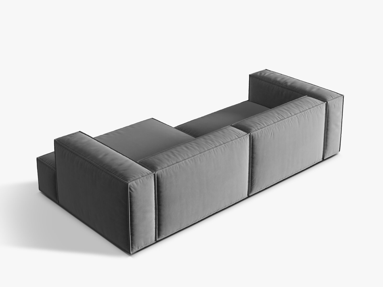 Micadoni Ecksofa Nuria 4-Sitzer Rechts Samt Grau