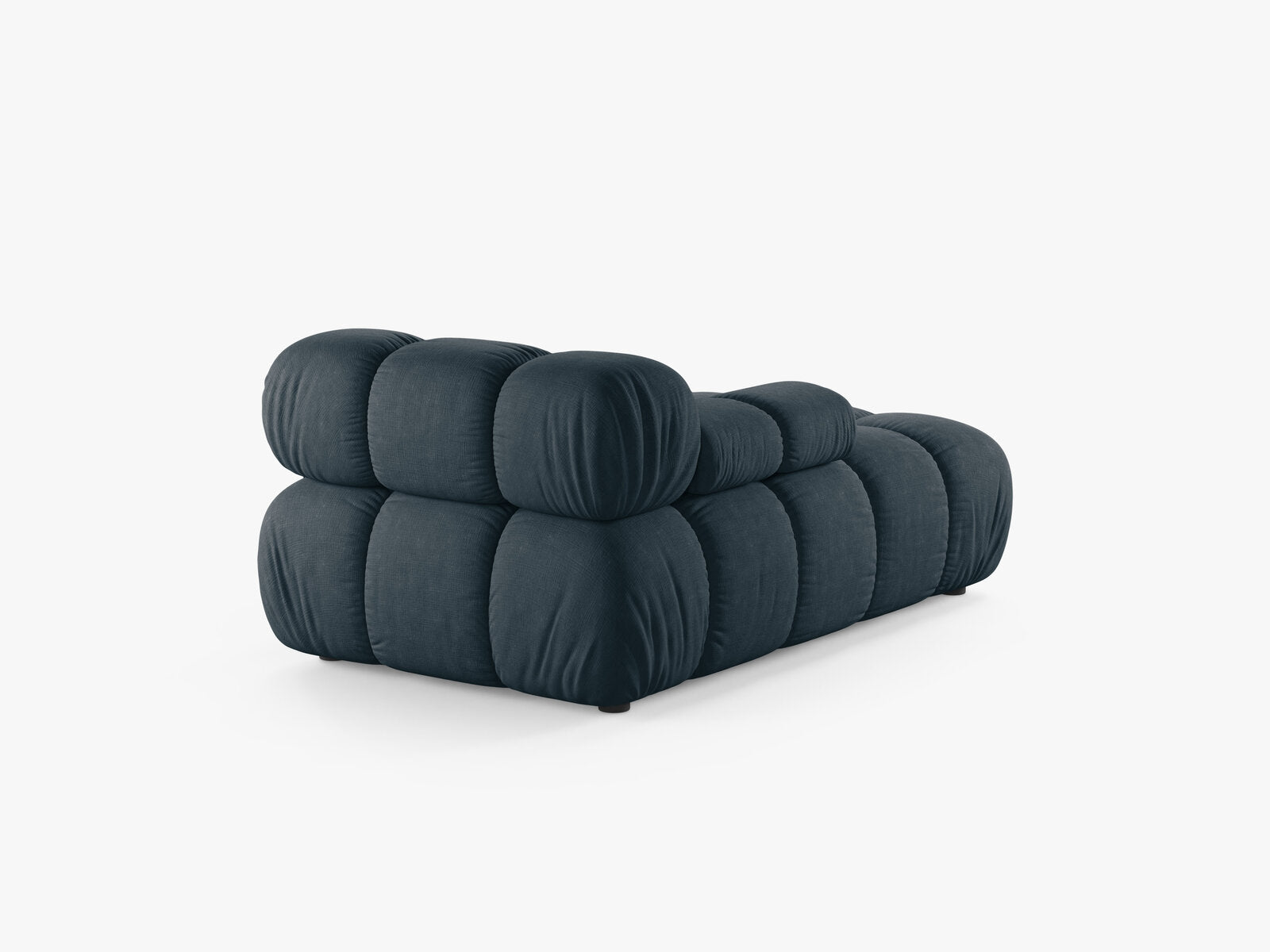 Micadoni Recamiere Bellis Links Strukturierter Stoff Liberty Dunkel Petrol