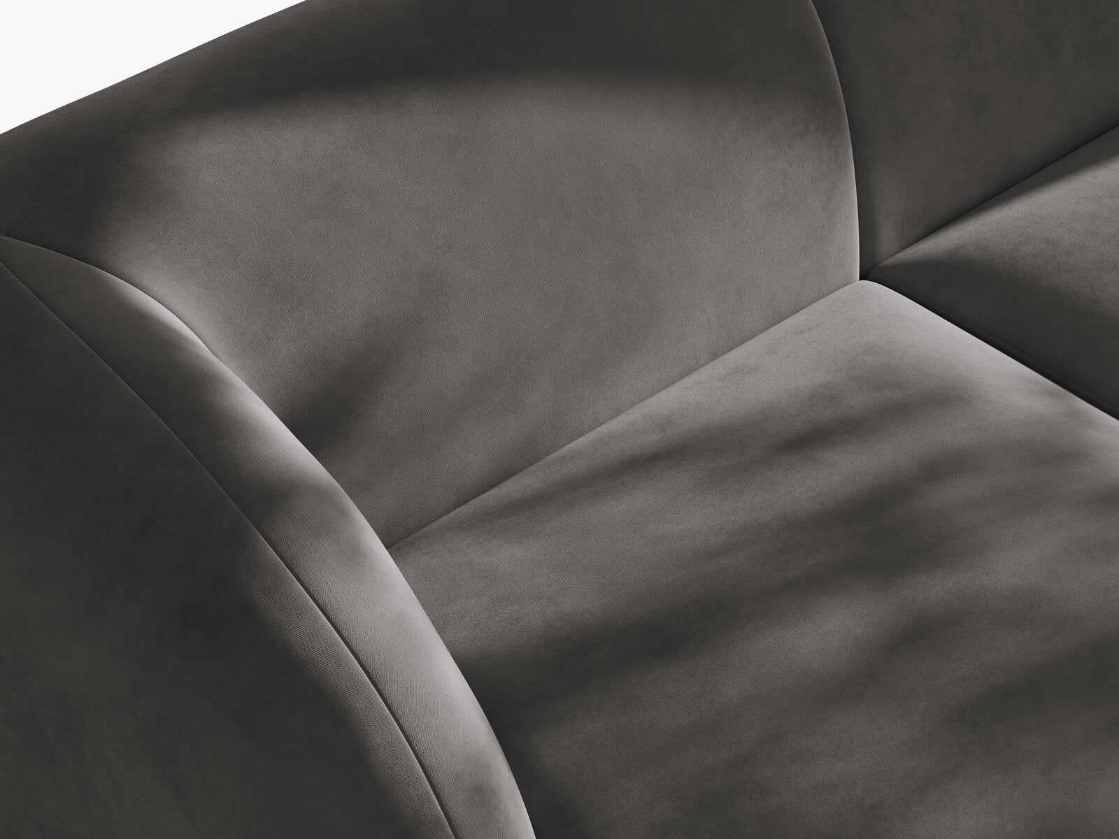 Micadoni Panorama-Ecksofa Miley 6-Sitzer Links Samt Venus Grau