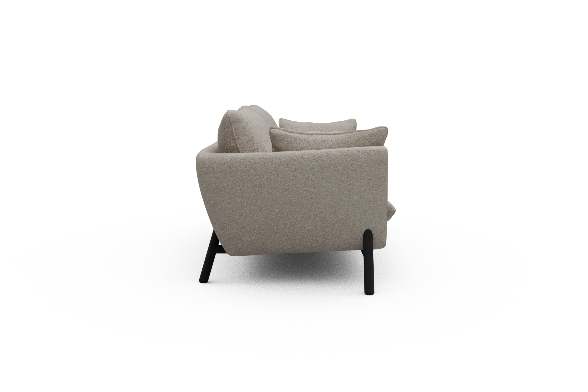 Sofa Emil 2-Sitzer Beinfarbe Eiche Schwarz Aivi-Lace-Beige