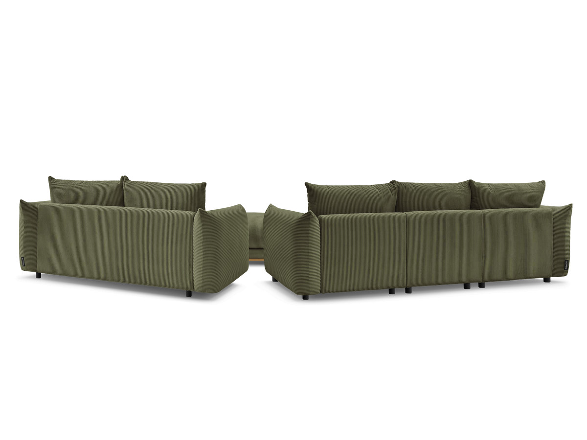 Bobochic Ernest Sofa 5-Sitzer mit Pouf Cordsamt Grün