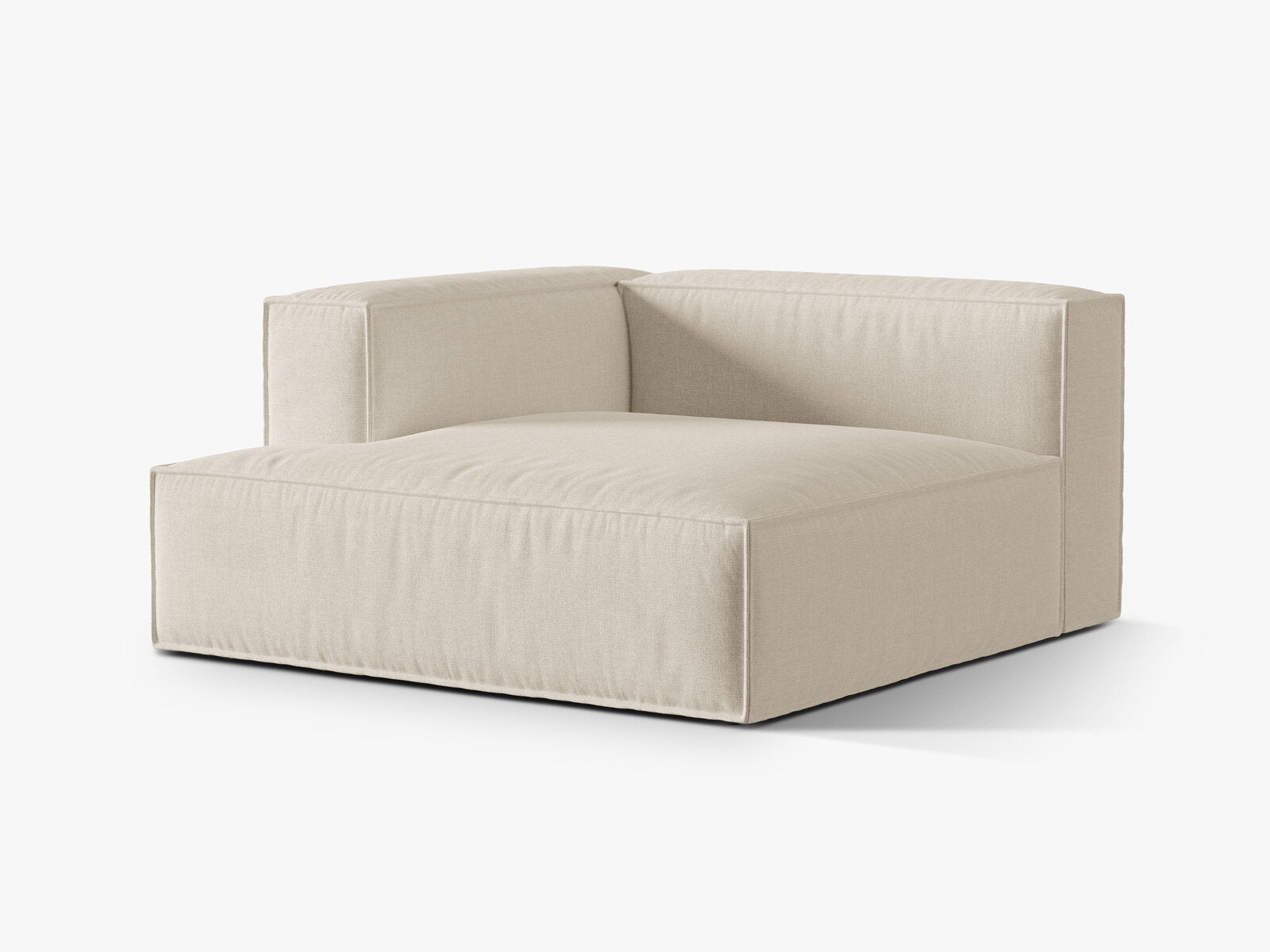 Micadoni Recamiere Nuria Groß 1-Sitzer Links Samt Beige