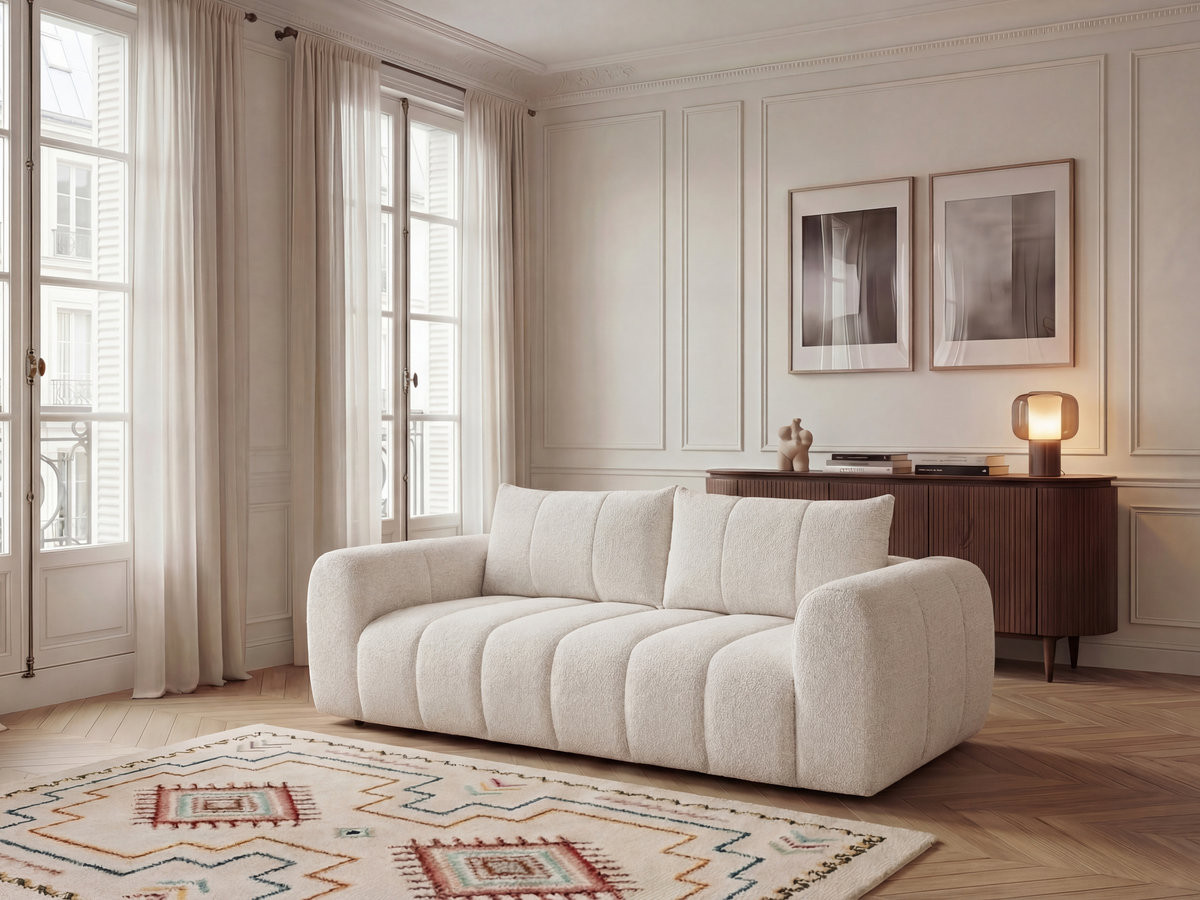 Bobochic Nesty Sofa 3-Sitzer Melange-Stoff Beige