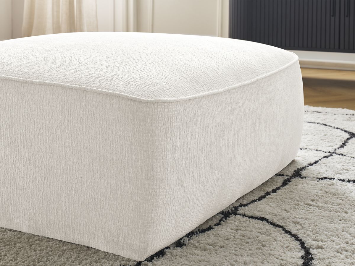 Bobochic Leopold Pouf Strukturstoff Weiß