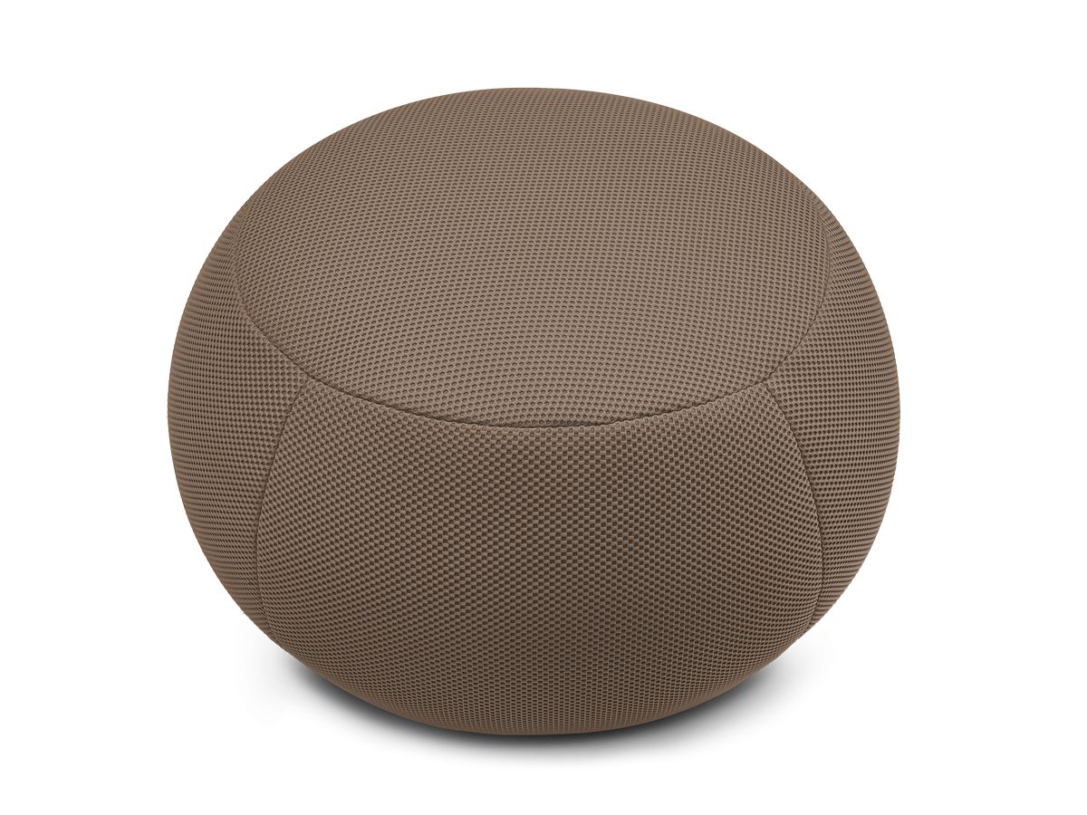 Bobochic Hayden Pouf, rund Mesh-Stoff Braun, 60 cm
