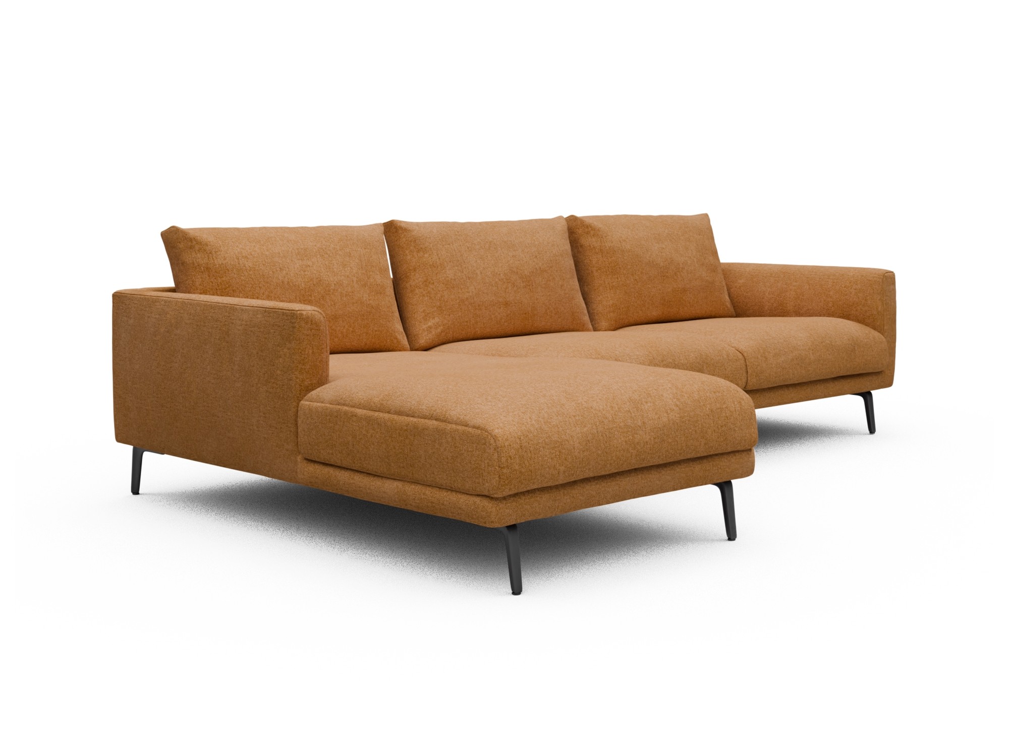 Skandi Home Ecksofa Karl Chaiselongue links mit 2,5-Sitzer Casone-Warm-Yellow moebelfaktor