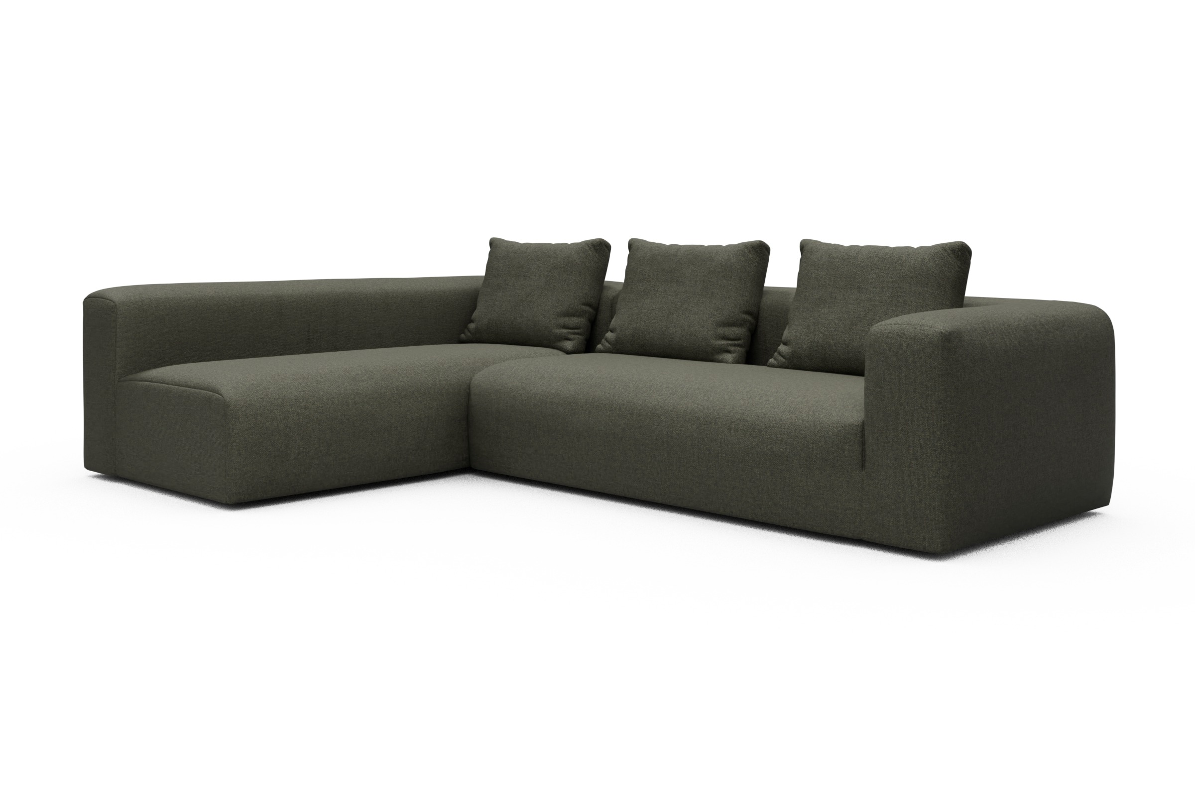 Ecksofa Fred 2x 2,5-Sitzer links offen Sama-Winter-Moss