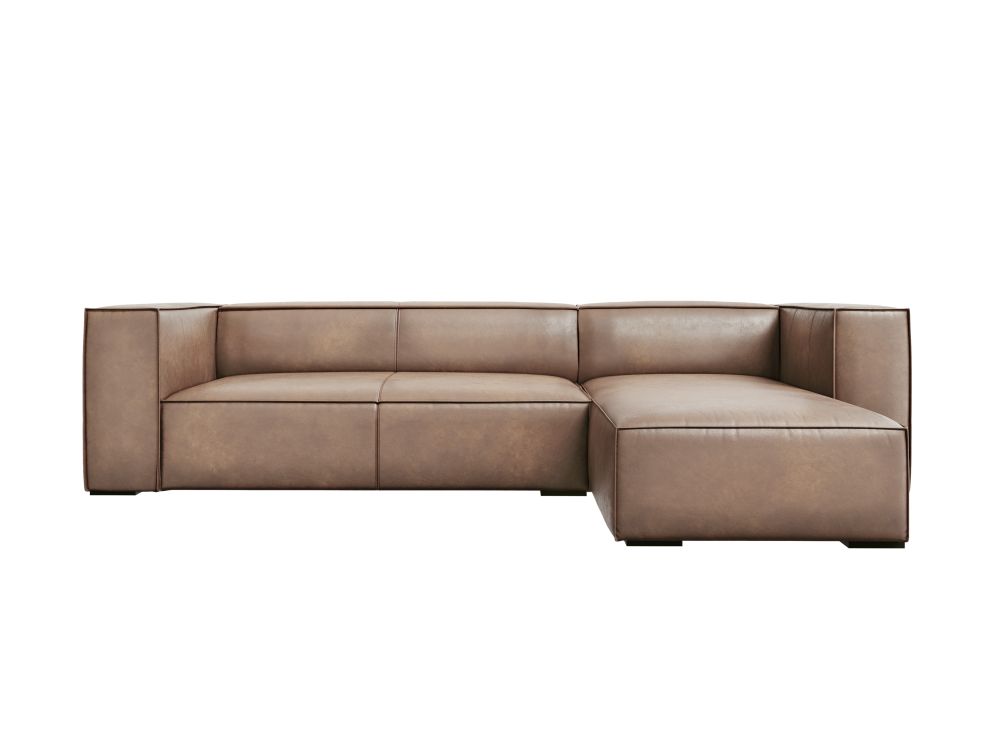 Cosmopolitan Design Ecksofa Turin 5-Sitzer Leder Granada Dunkelbeige Rechts
