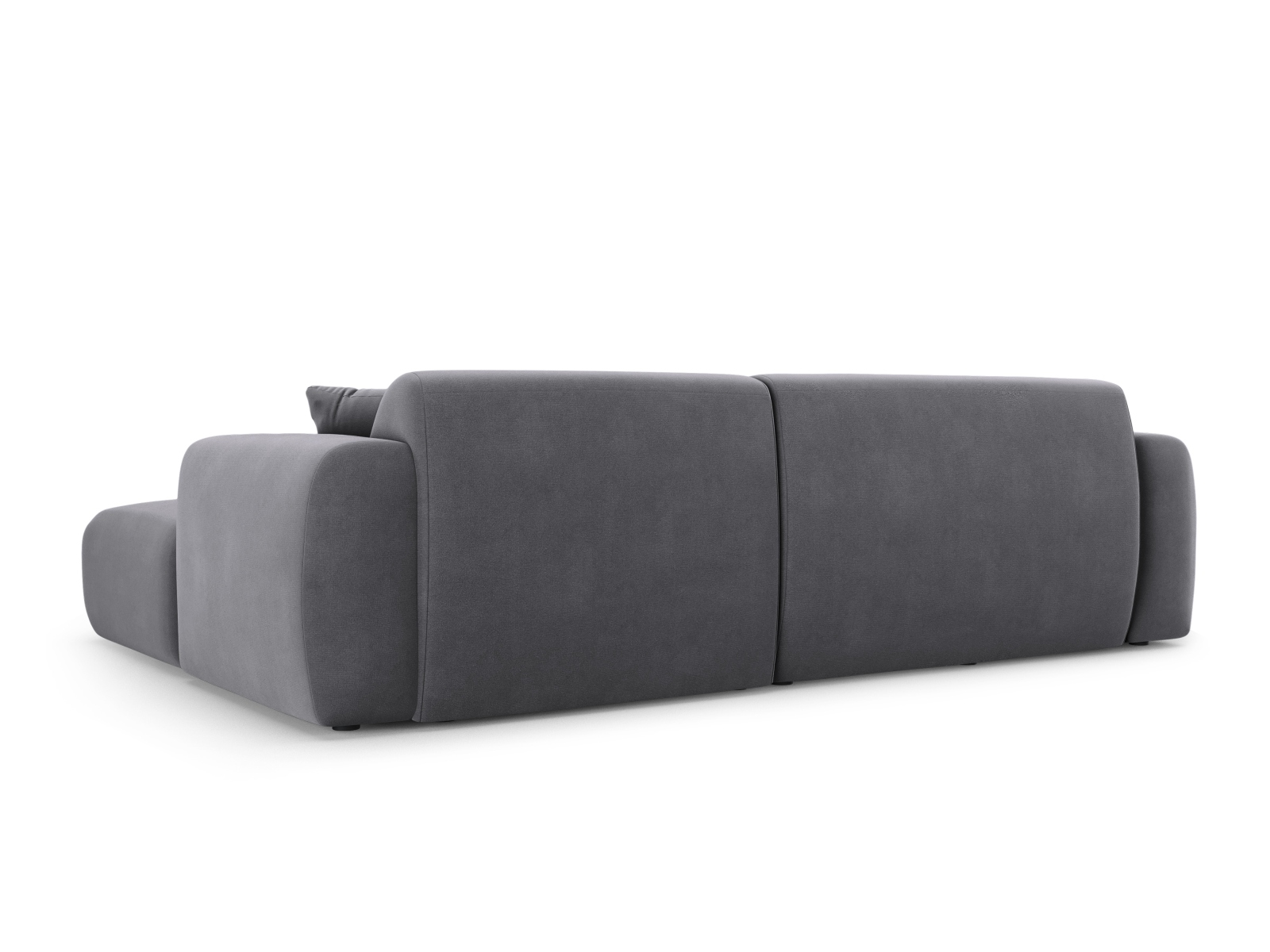 Cosmopolitan Design Ecksofa Nolio 4-Sitzer kleine Version Samt Casino Dunkelgrau Rechts
