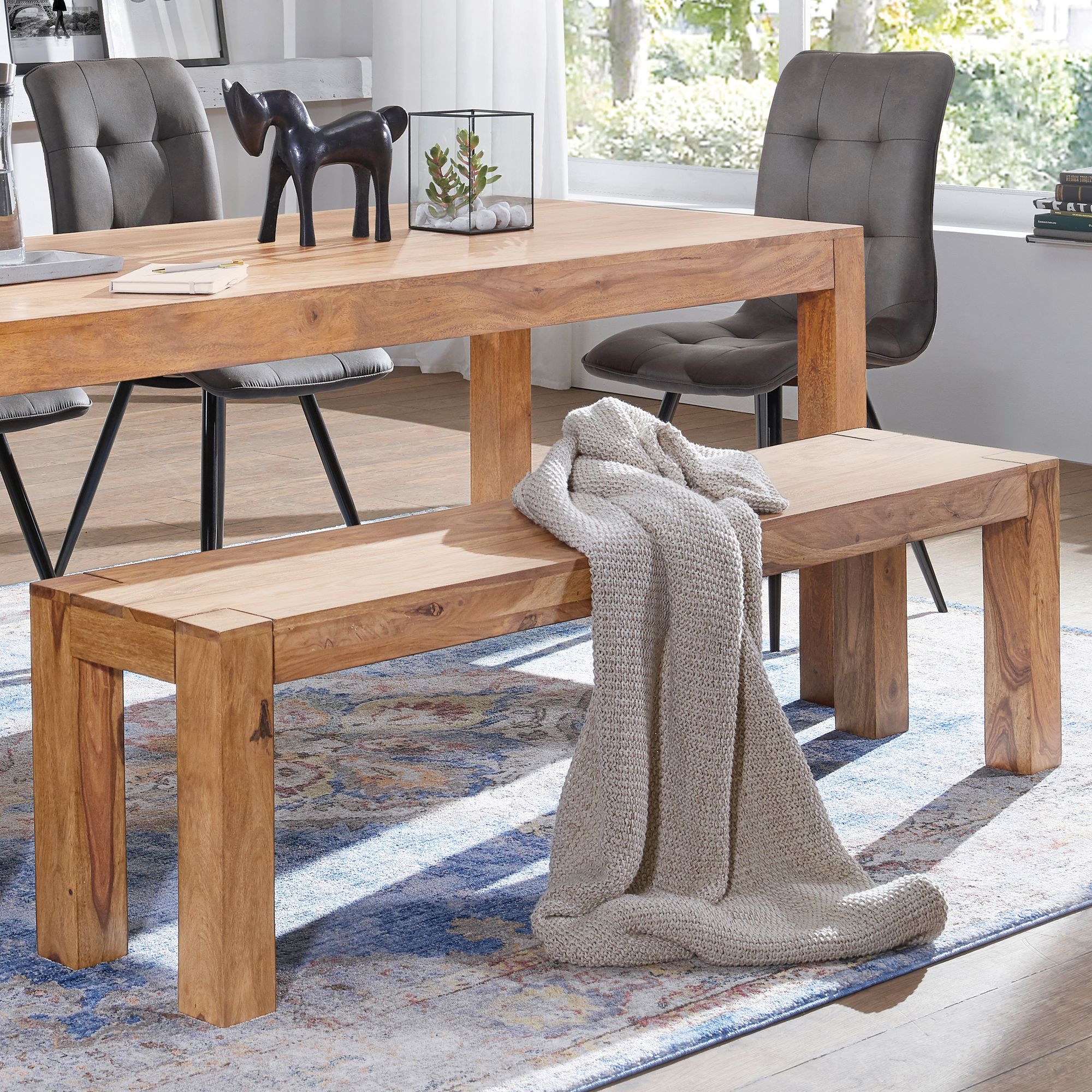 Essbank Aalvik Massivholz Akazie Breite 140 cm