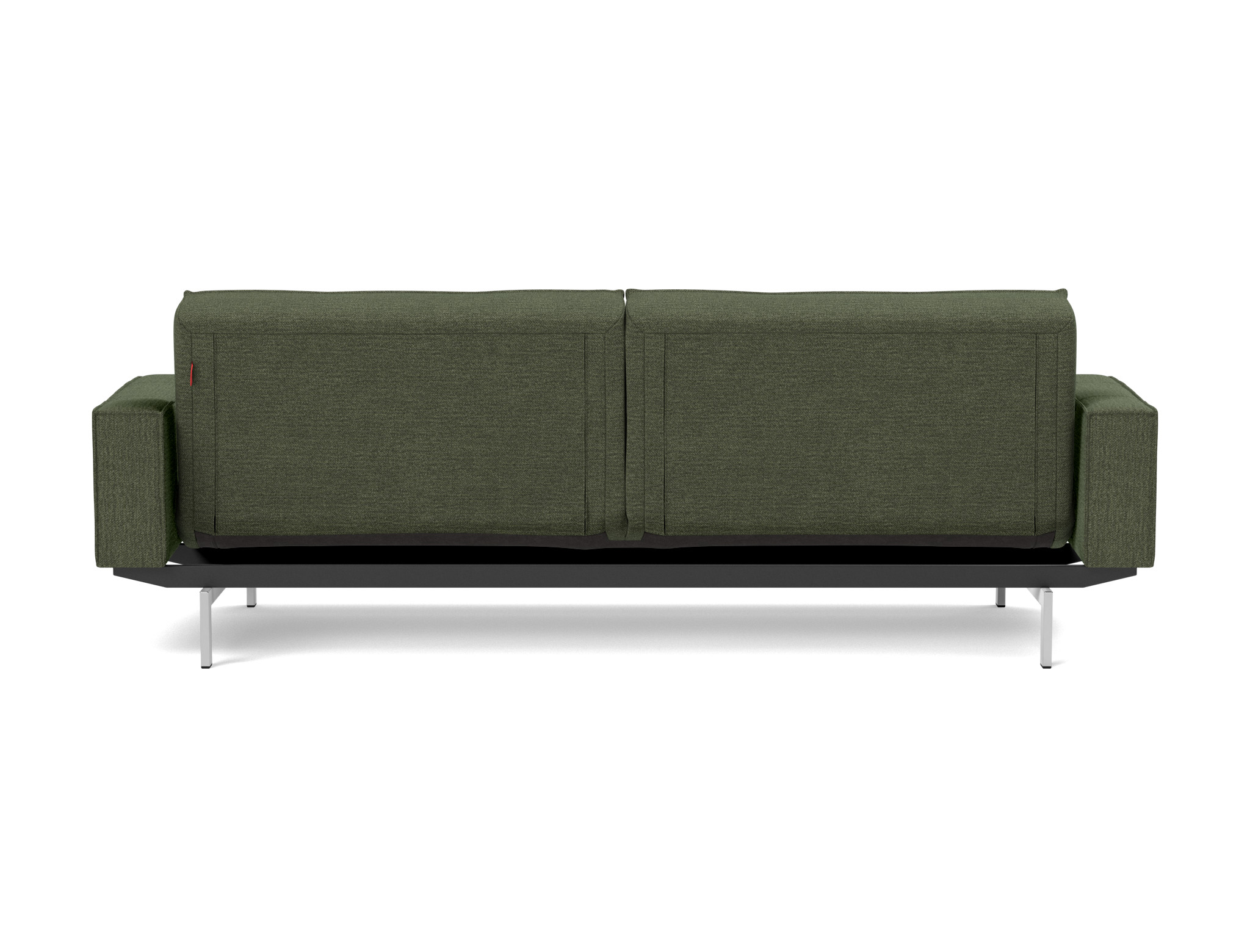 Schlafsofa Splitback mit Armlehnen Strukturierter Stoff Taura 353-Forest Beine Chrom