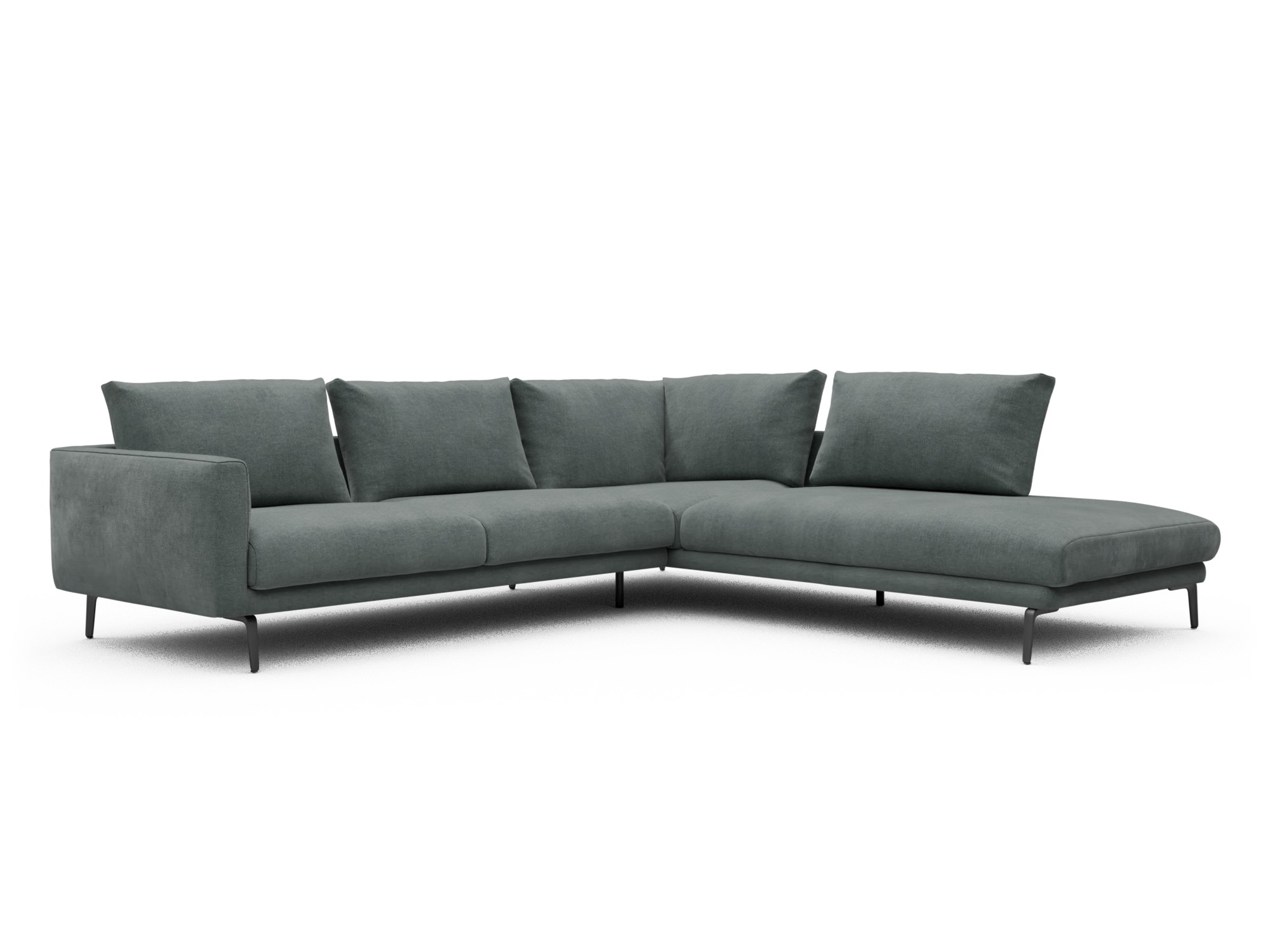 Skandi Home Ecksofa Karl Relax-Ecke rechts mit 2,5-Sitzer Smooth-Silver-Grey moebelfaktor