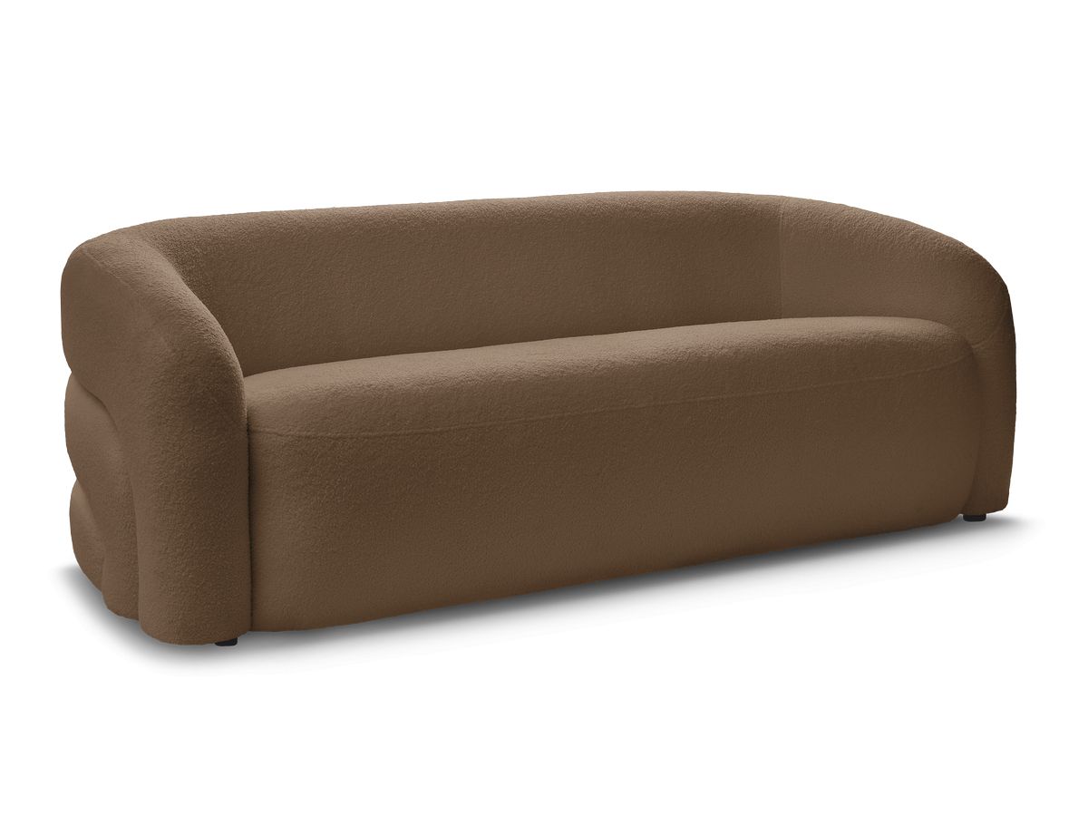 Bobochic Elina Sofa 3-Sitzer Bouclé-Stoff Braun