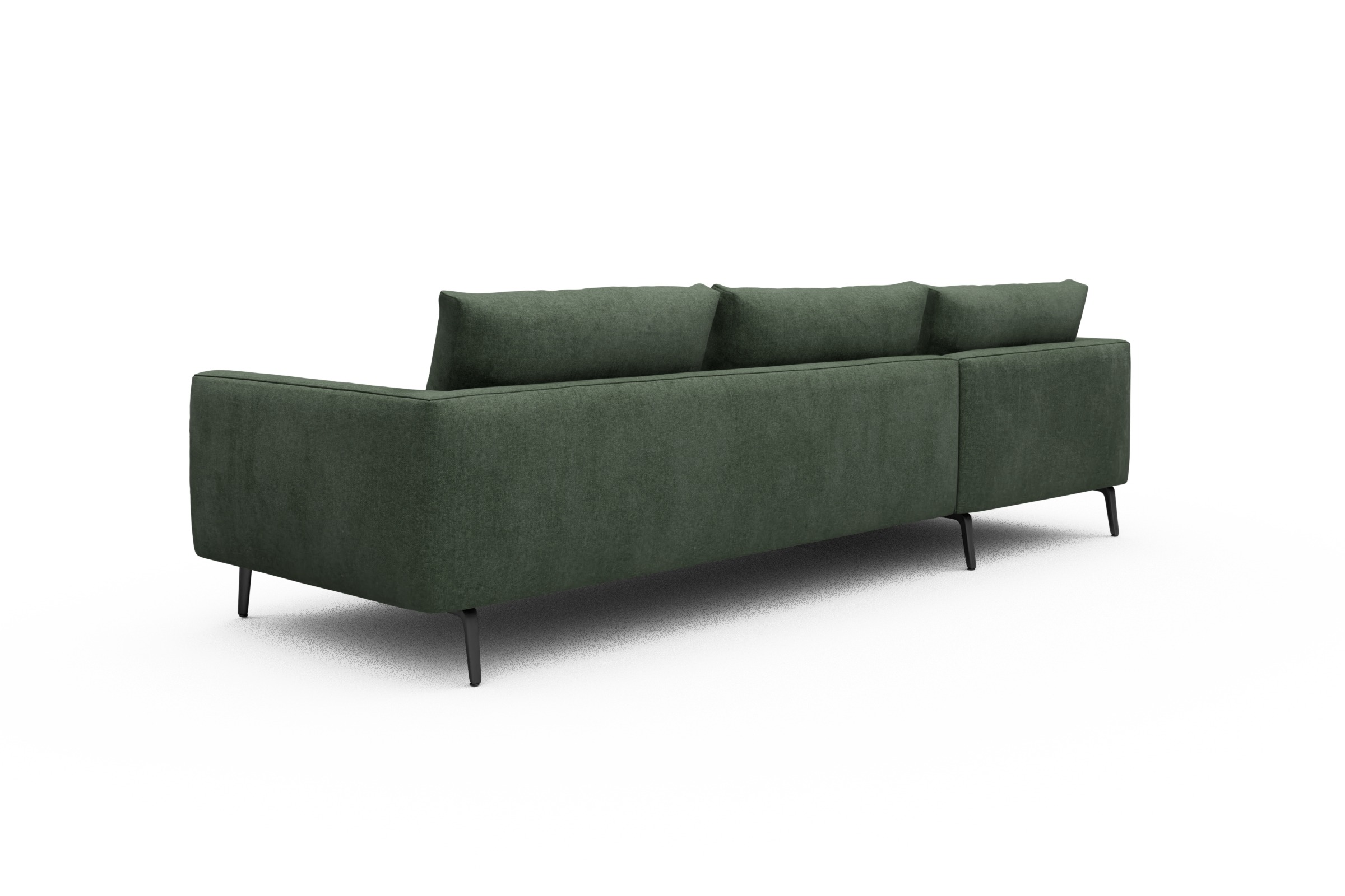 Ecksofa Karl Chaiselongue links mit 2,5-Sitzer Casone-Forest-Green