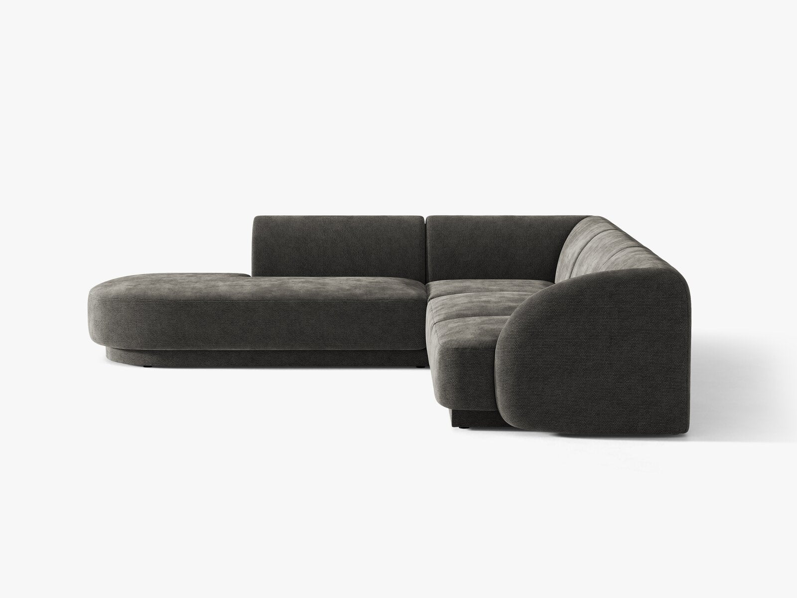 Micadoni Ecksofa Miley 6-Sitzer Chenille Eden Dunkelgrau Links
