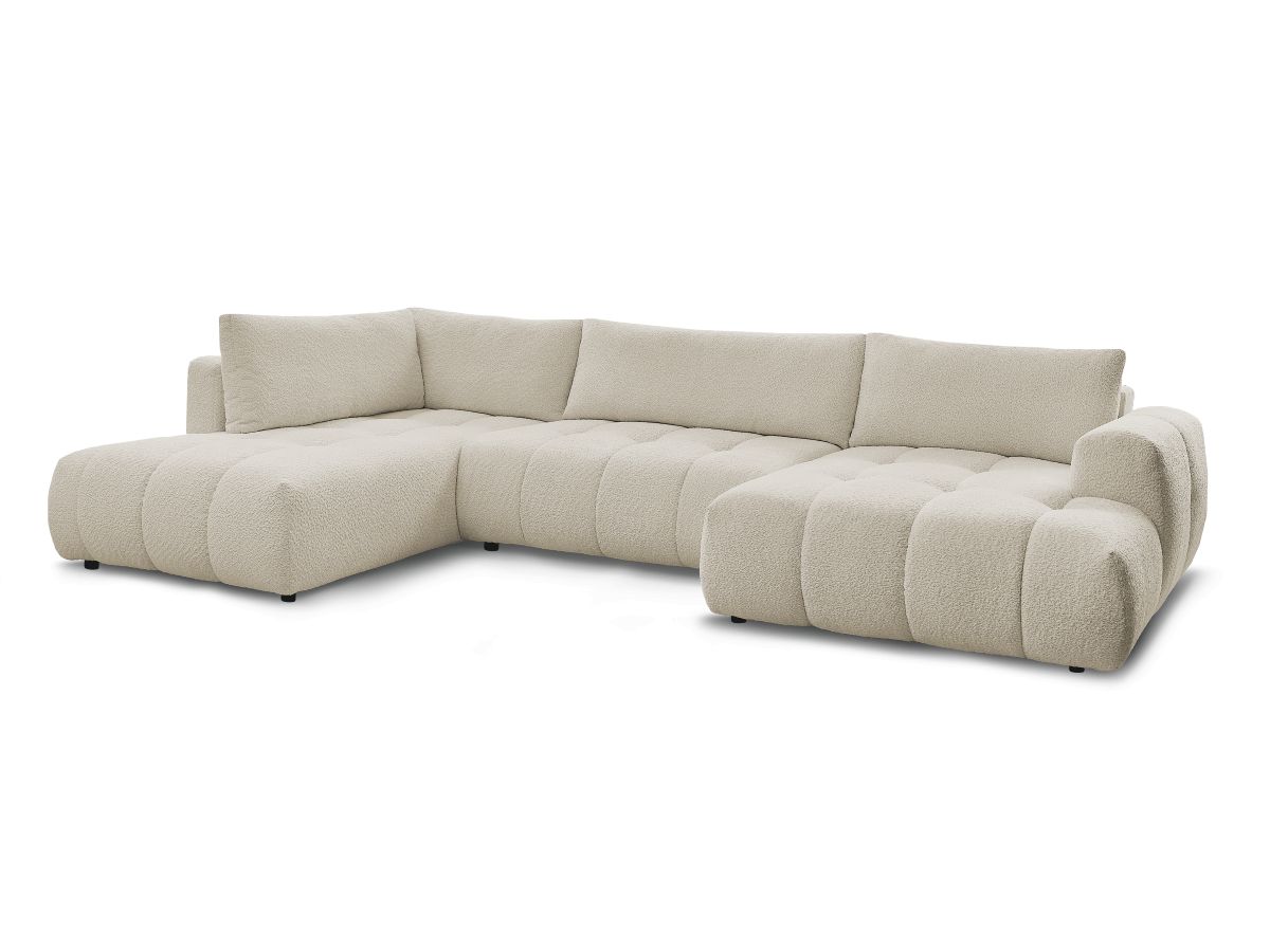 Bobochic Fuji Wohnlandschaft Bouclé-Stoff Beige Ecke rechts