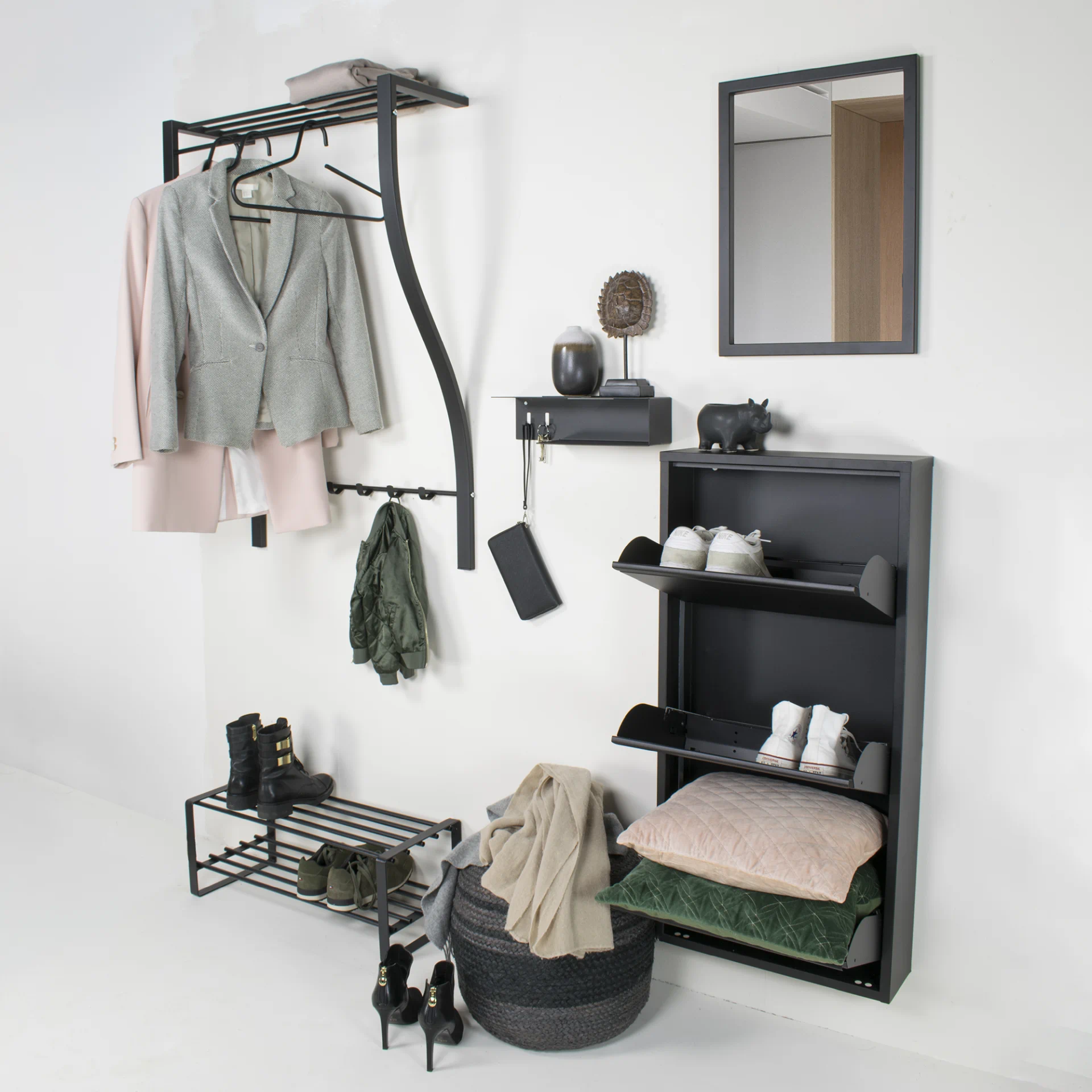 Spinder Design Carve 1 Wandgarderobe Schwarz