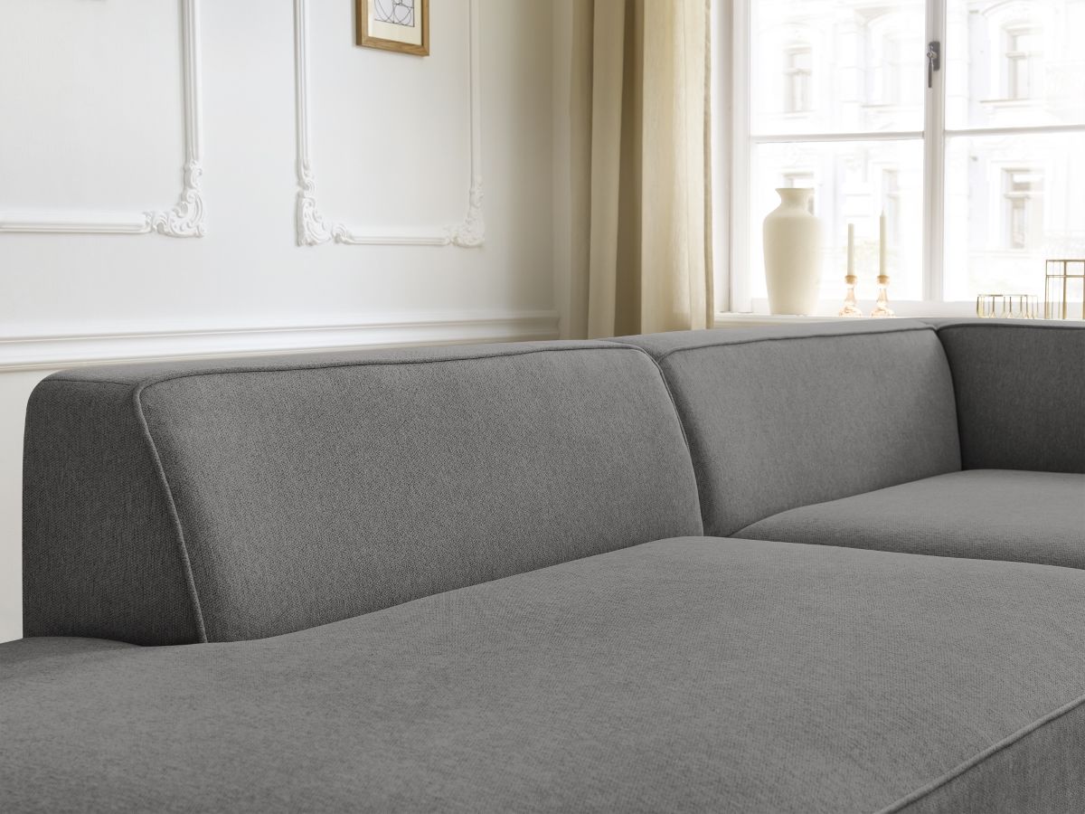 Bobochic Rousseau Ecksofa Melange-Stoff Dunkelgrau Ecke rechts