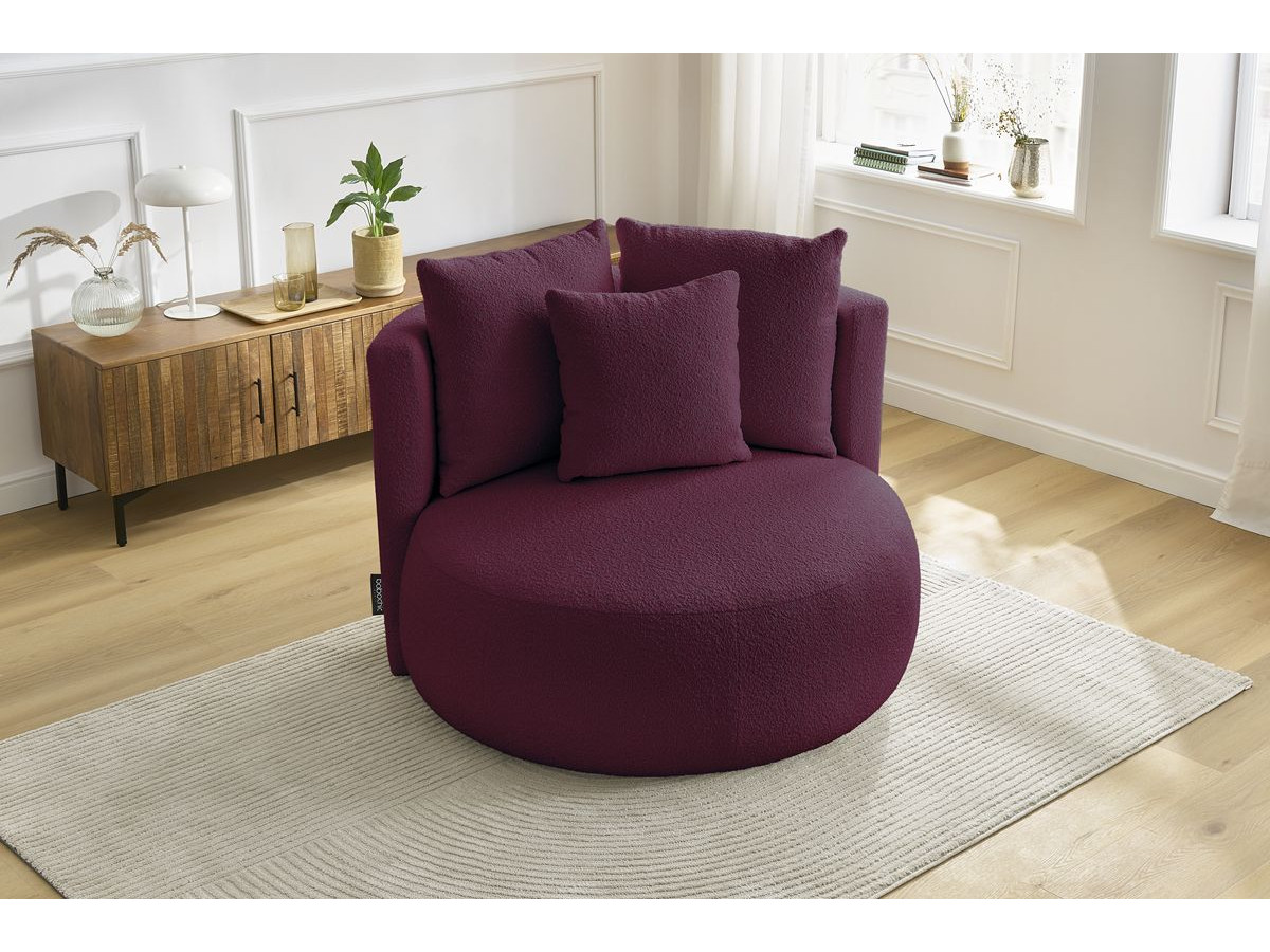 Bobochic Cesar Sessel Bouclé-Stoff Violett