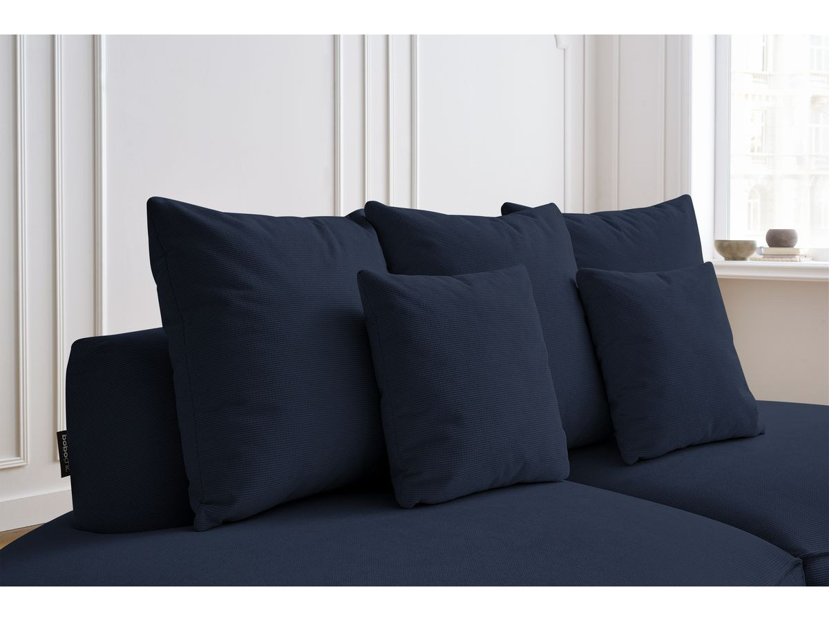 Bobochic Saint-germain Sofa 3-Sitzer Strukturstoff Dunkelblau