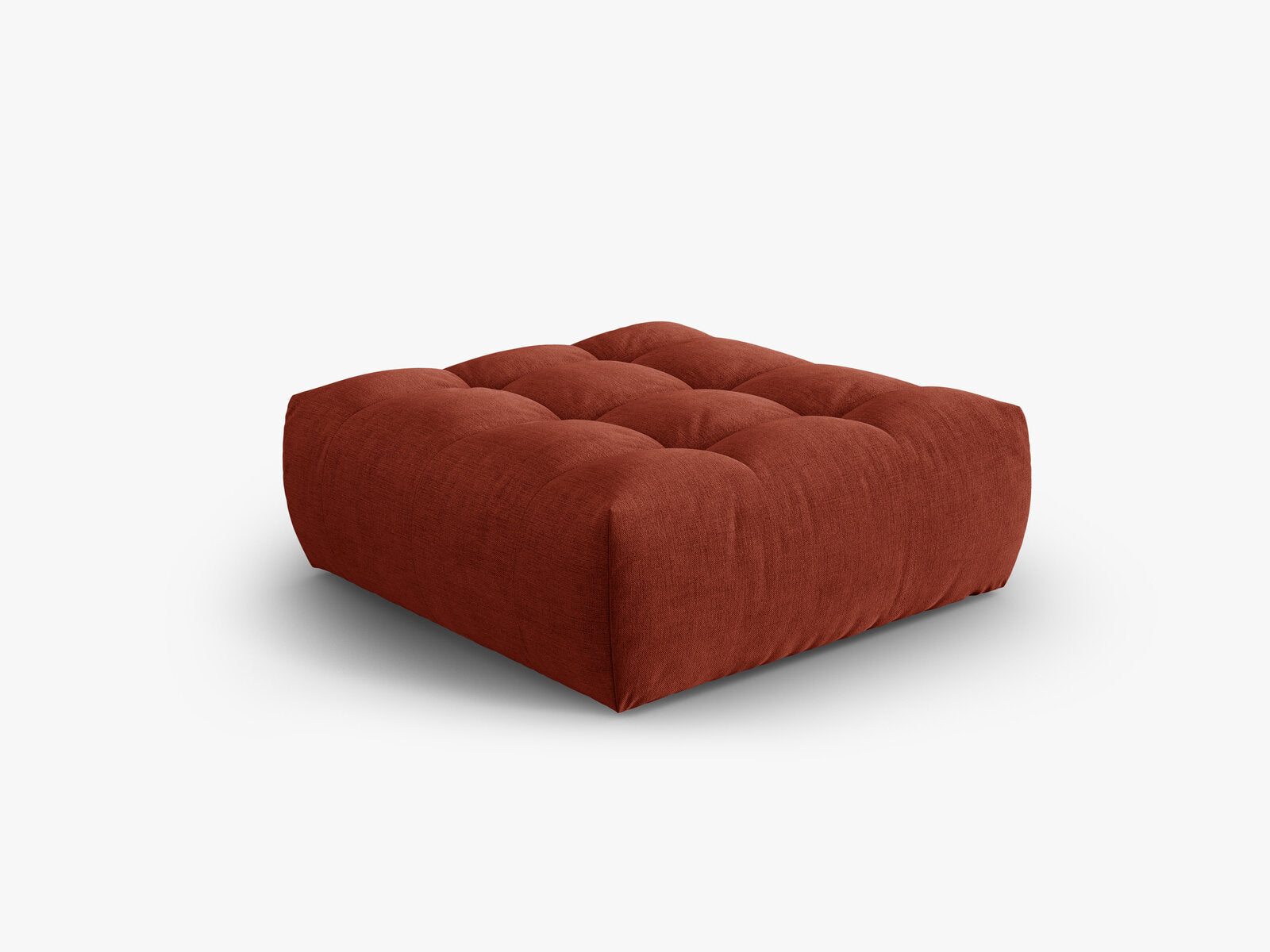 Micadoni Hocker Bloom 1-Sitzer Strukturierter Stoff Wind Kastanienbraun