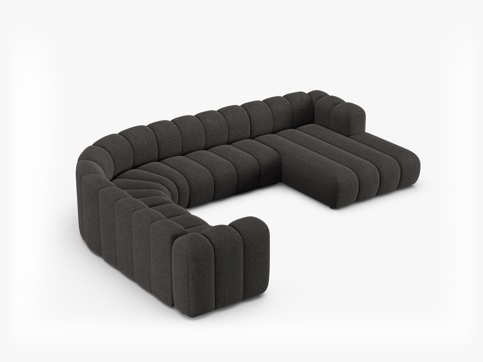 Micadoni Modulares Panorama Ecksofa Lupine 6-Sitzer Links Chenille Eden Dunkelgrau