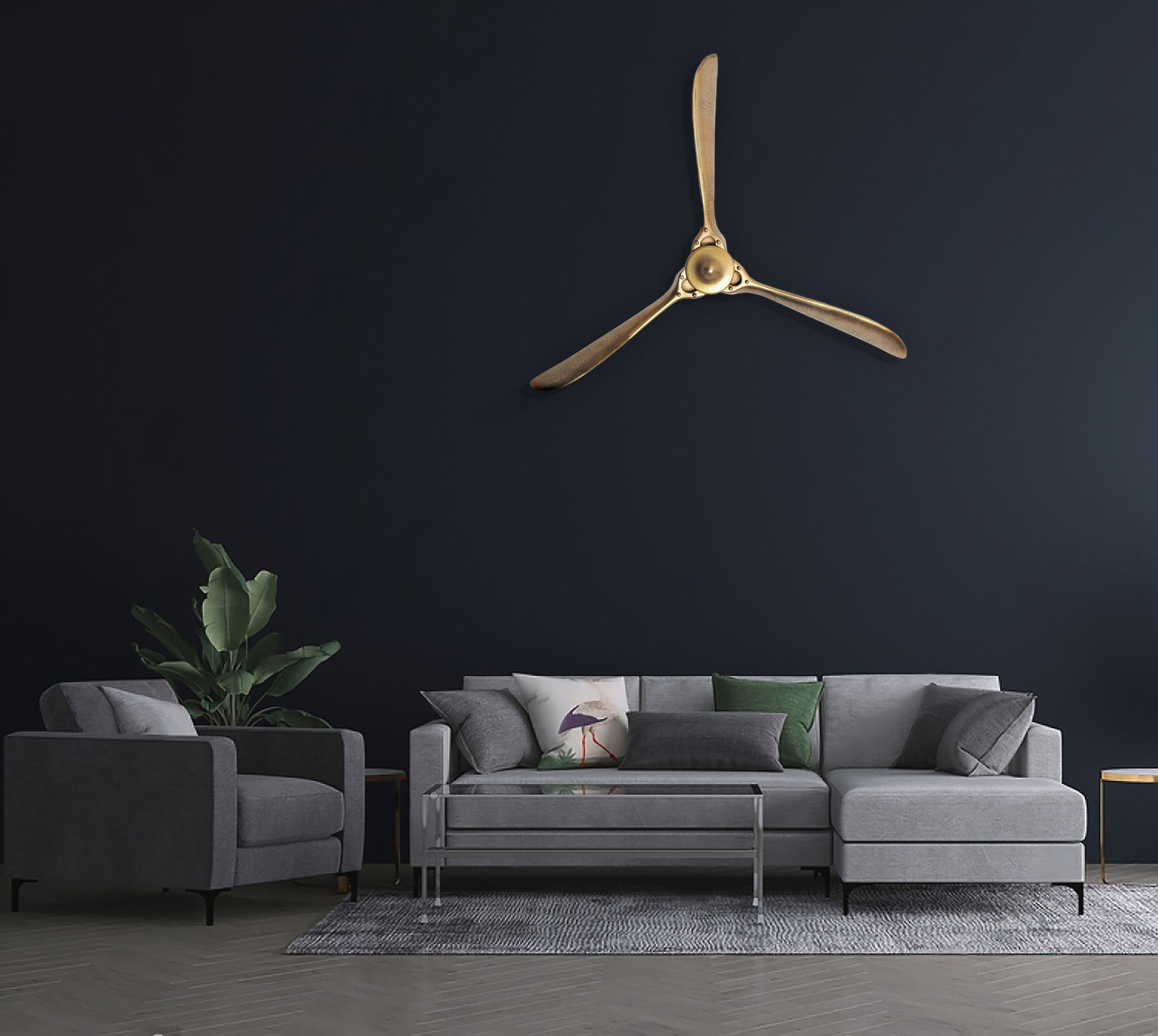Wandobjekt Holmen Aluminium Gold 85 × 10 × 85 cm