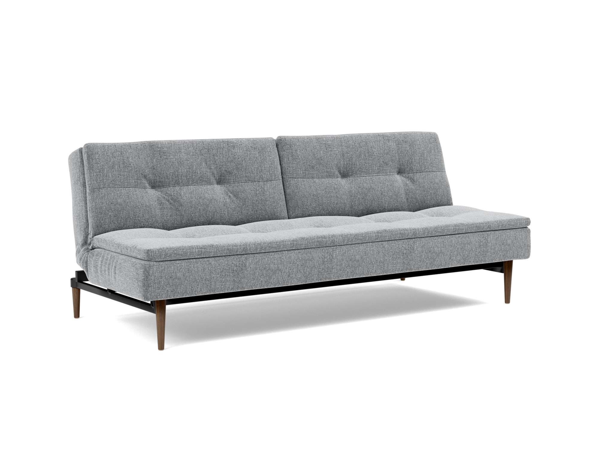 Schlafsofa Dublexo Strukturierter Stoff Twist 565-Granite Beine Styletto Eiche dunkel