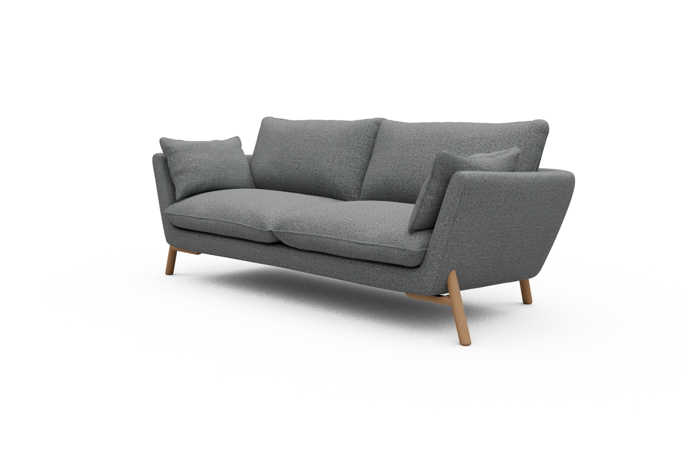 Sofa Emil 3-Sitzer Beinfarbe Eiche Natur Aivi-Gravet-Grey