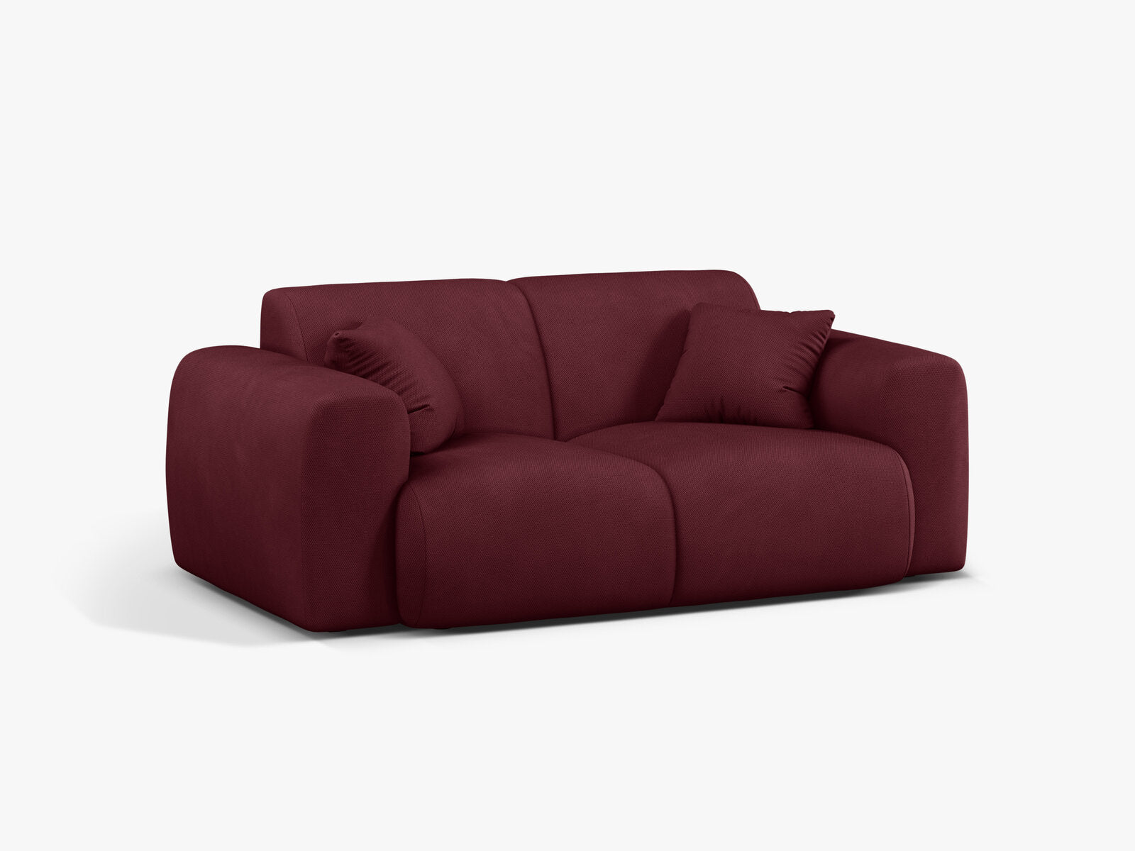 Micadoni Sofa Molino 2-Sitzer Strukturierter Stoff Rebel Bordeaux