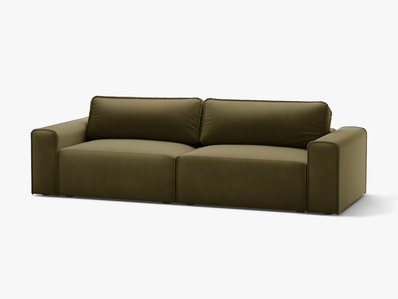 Micadoni Sofa Victor 3-Sitzer mit Schlaffunktion Samt Moßgrün Melange