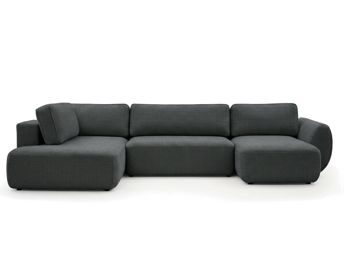 Bobochic Denise Wohnlandschaft Strukturstoff Schwarz Ecke rechts