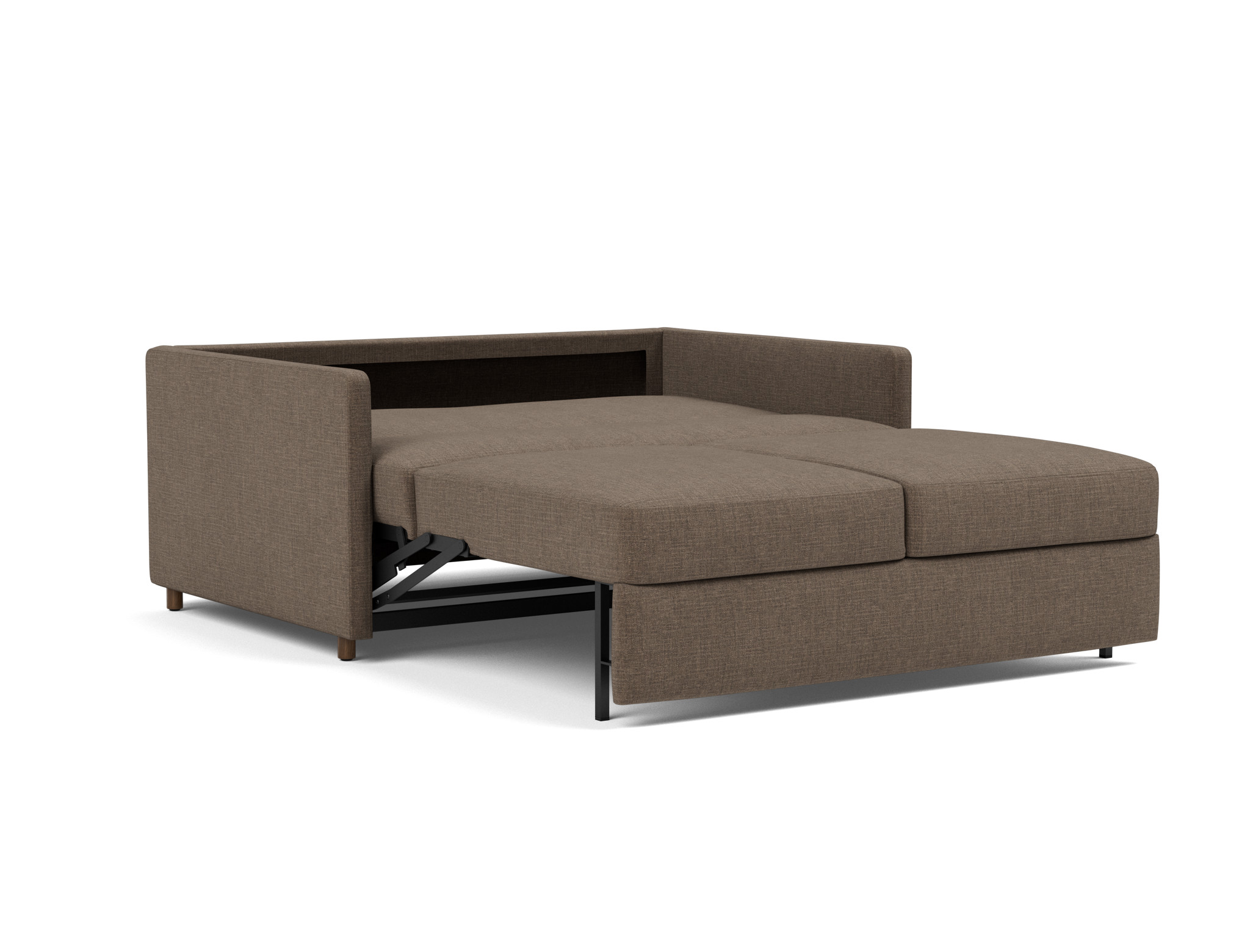 Schlafsofa Neah mit Slim-Armlehnen 140 Chenille Esina 411-Cedar-Brown