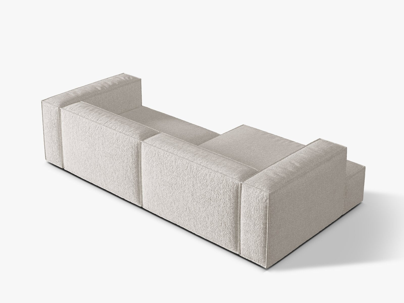 Micadoni Ecksofa Nuria 4-Sitzer Links Boucle Grau Beige Melange