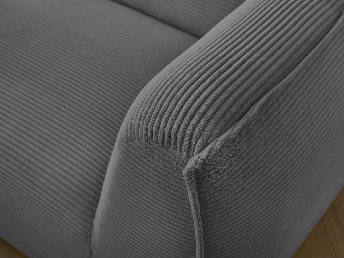 Bobochic Giorgia Sofa 3-Sitzer Cordsamt Dunkelgrau