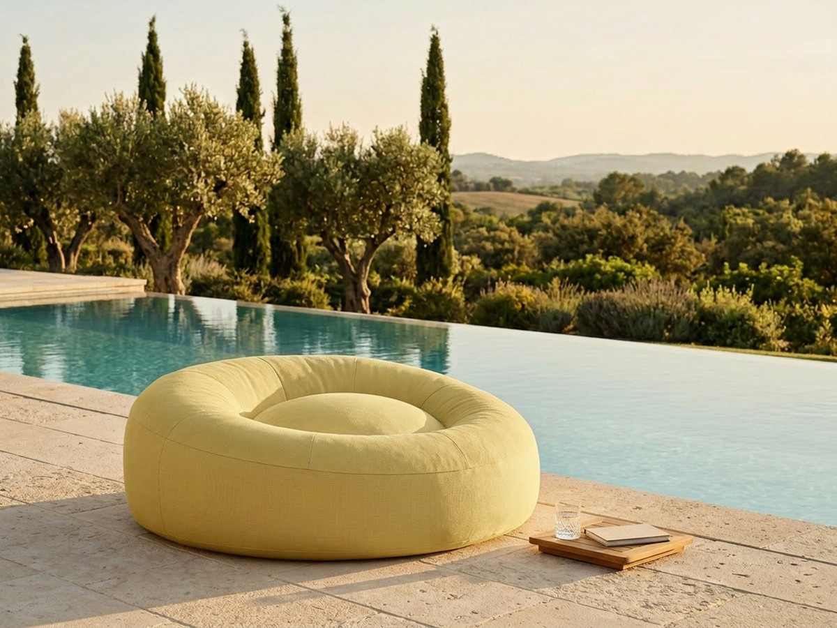 Bobochic Eloane Pouf Stoff Gelb, 150 cm