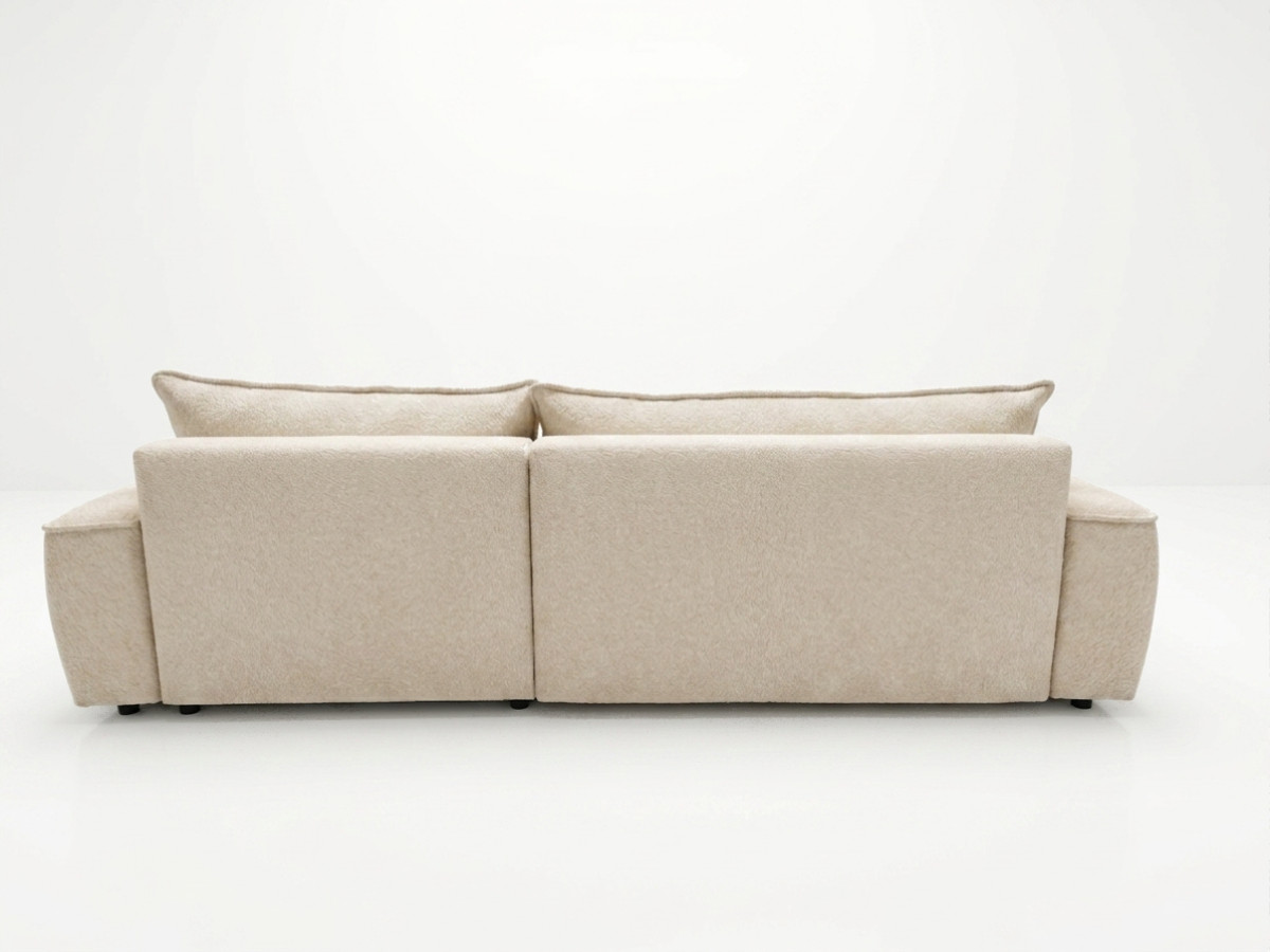 Bobochic Honore Ecksofa mit Schlaffunktion und Bettkasten Chenille Beige