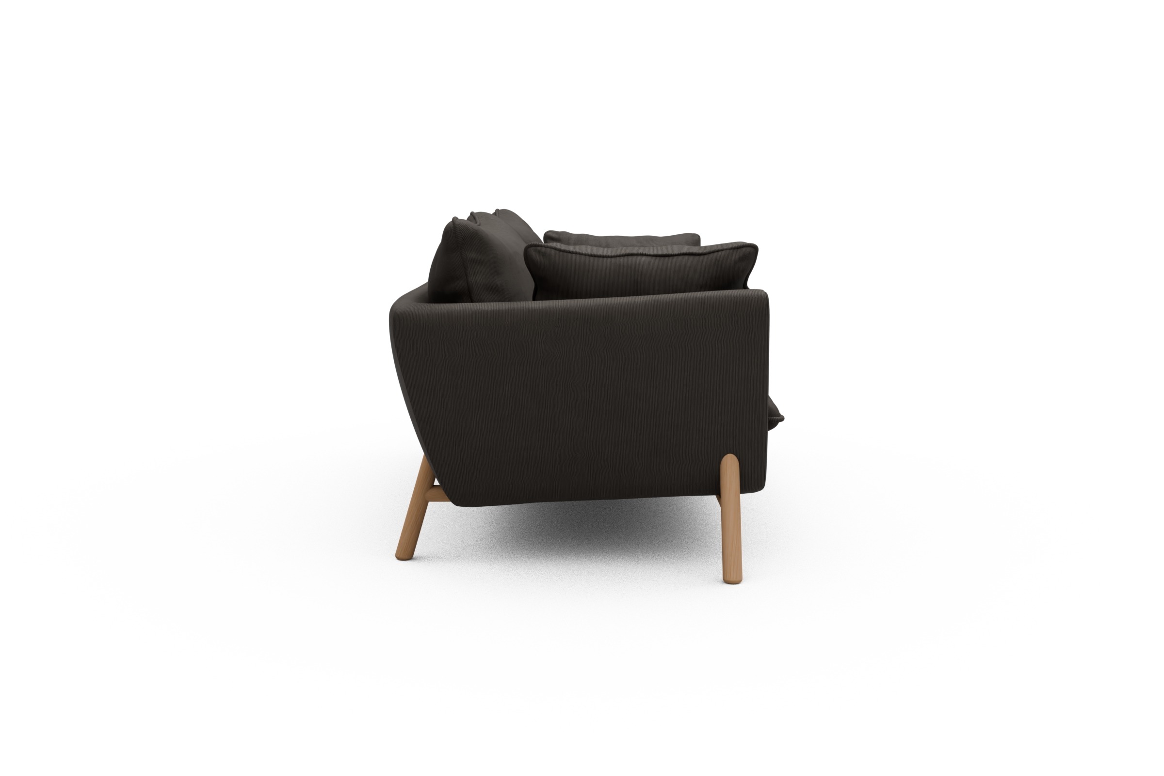 Sofa Emil PREMIUM 2-Sitzer Beinfarbe Eiche Natur Cordufine-Taupe