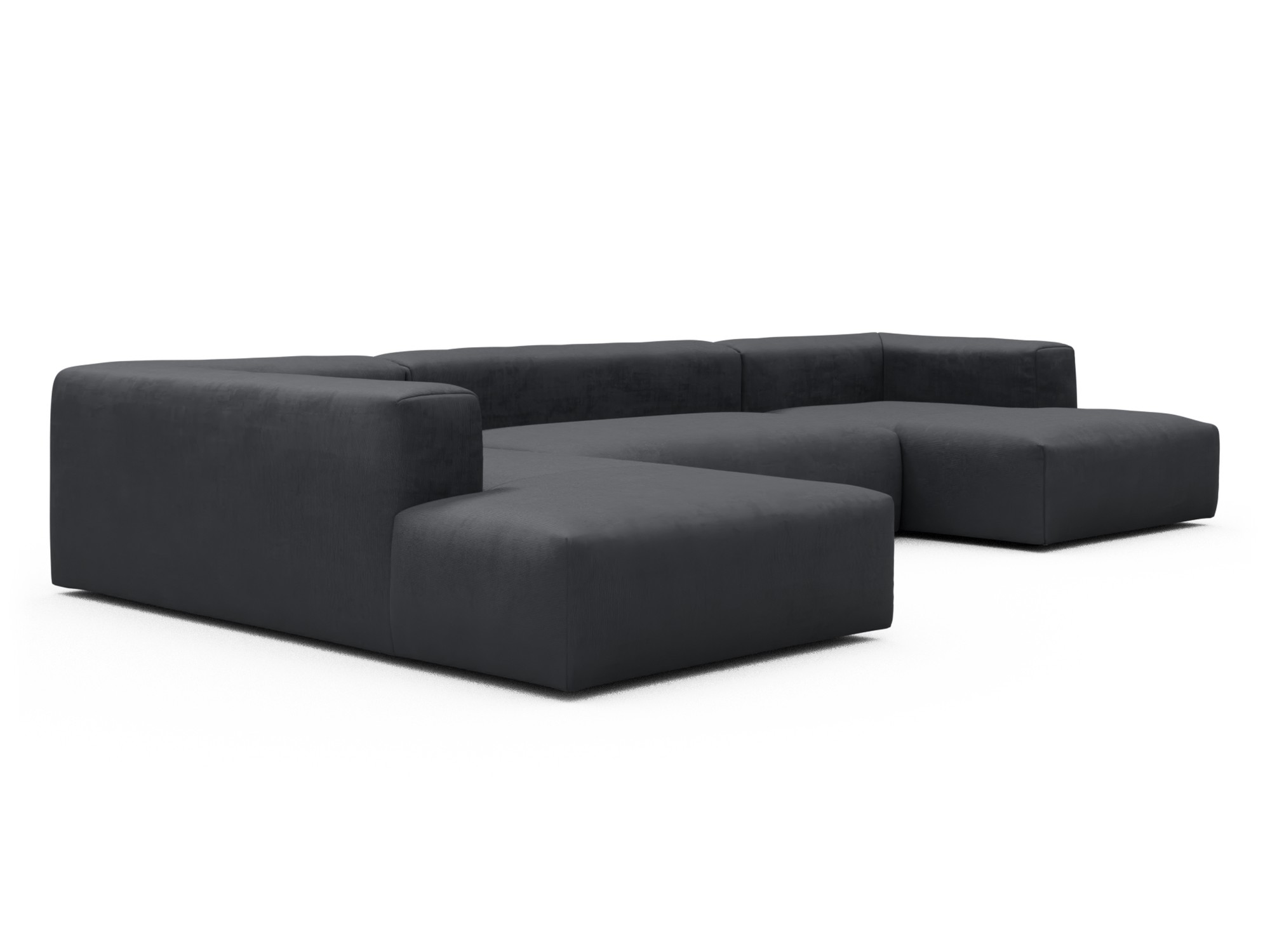 Skandi Home Wohnlandschaft Fred Relax-Ecke links mit 2-Sitzer und Chaiselongue rechts Cordufine-Slate-Grey moebelfaktor