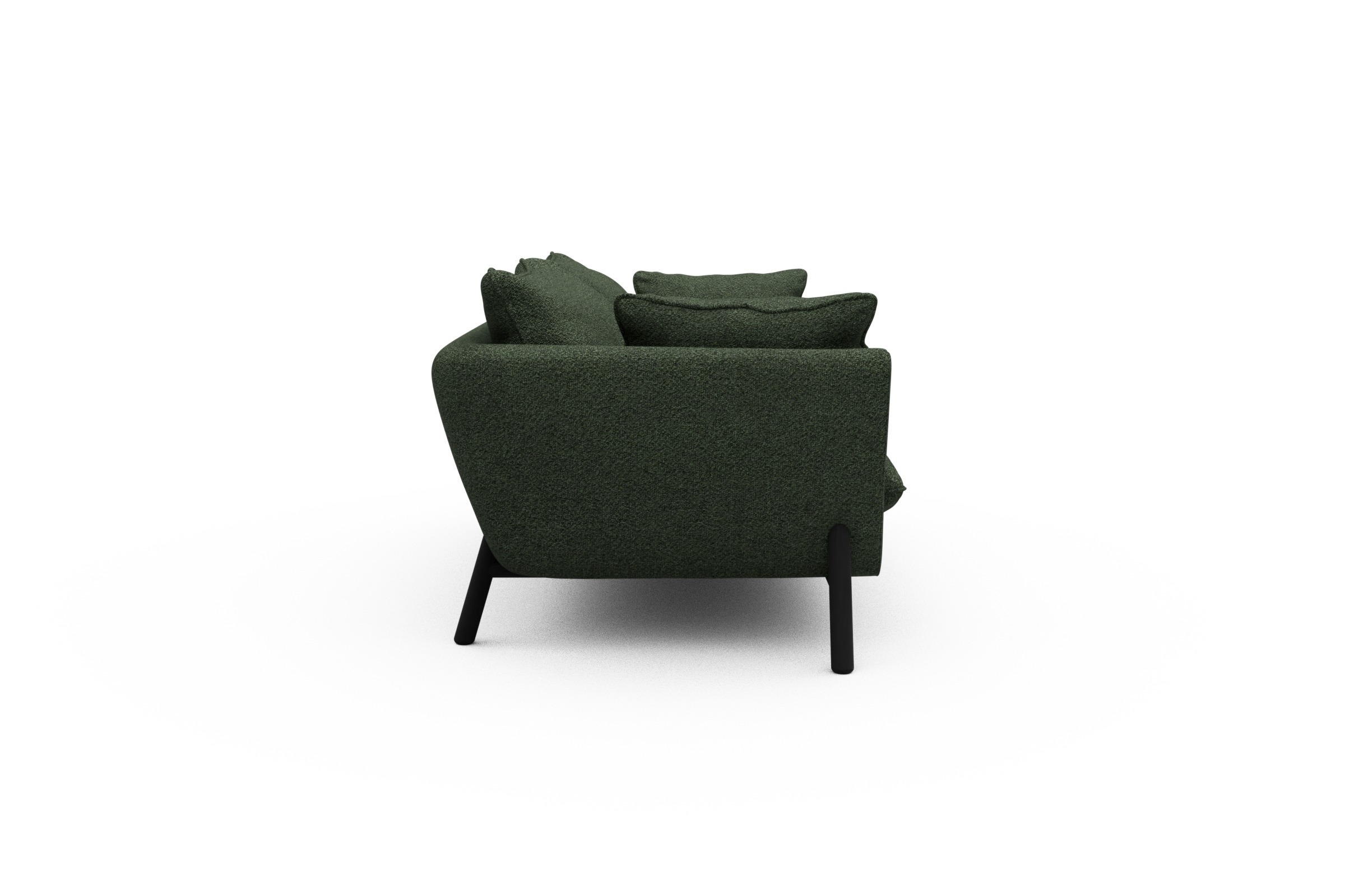 Sofa Emil PREMIUM 2-Sitzer Beinfarbe Eiche Schwarz Vanora-Deep-Green