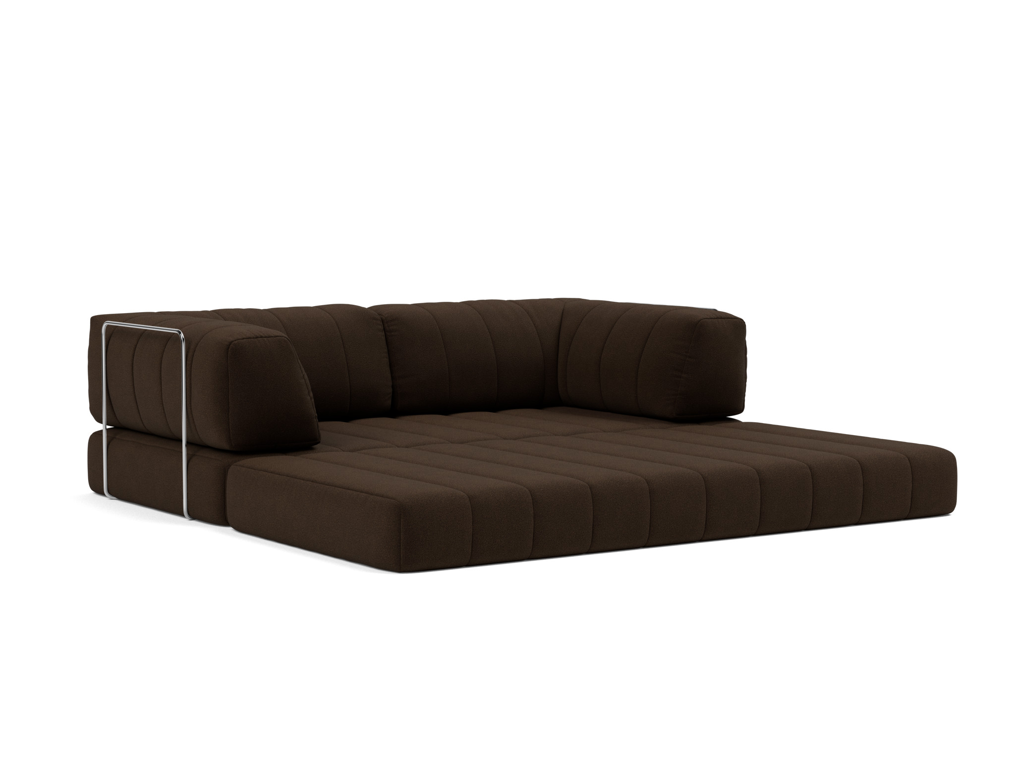 Schlafsofa CozyPad mit Armlehnen Strukturierter Stoff Taura 358-Chocco