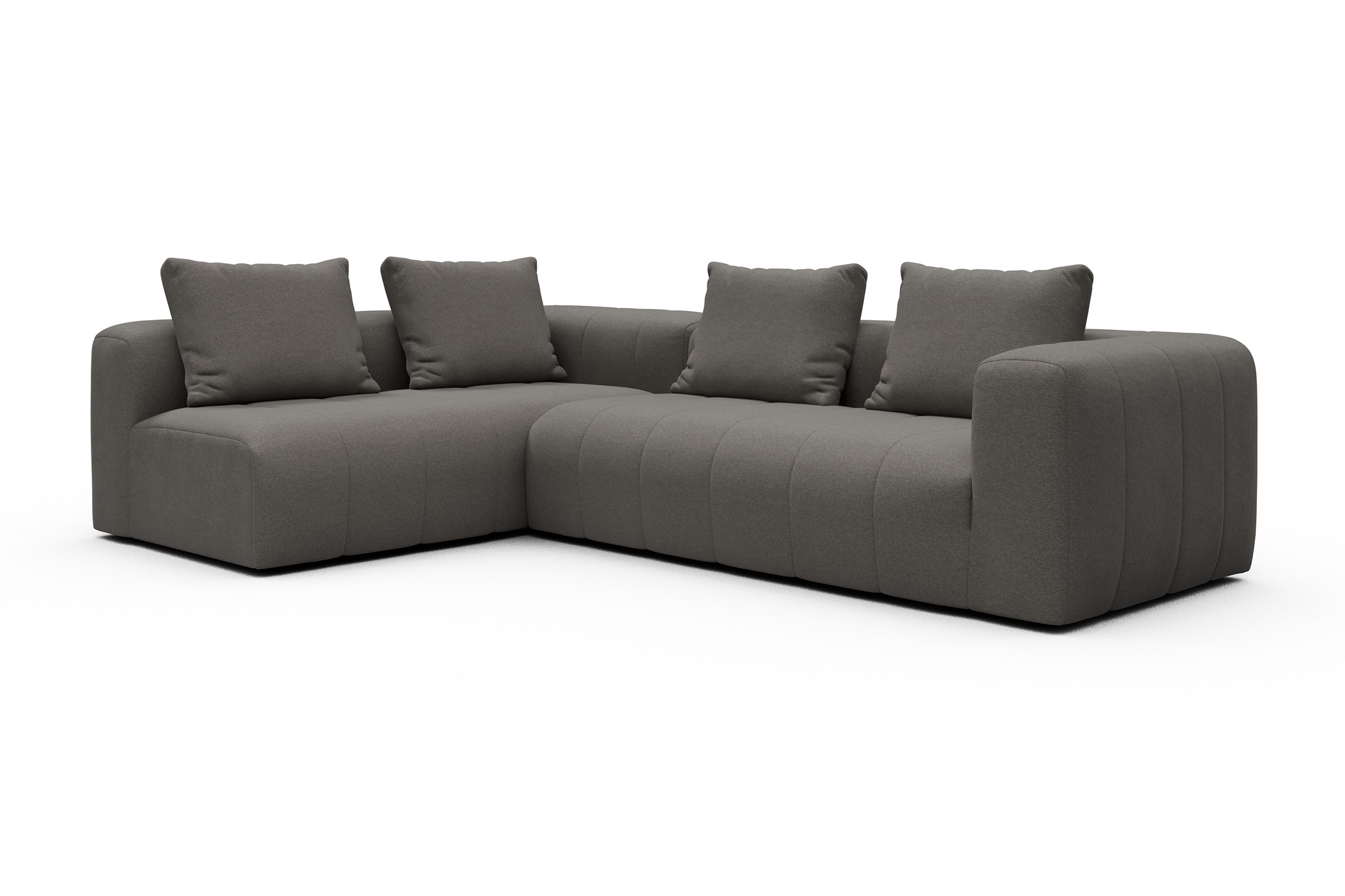 Ecksofa Hugo 2x 2,5-Sitzer Armlehne rechts Satya-Taupe