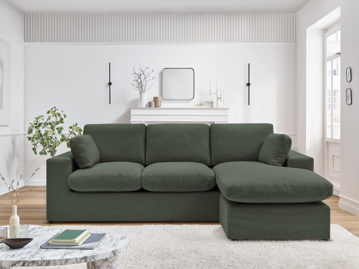 Bobochic Belair Ecksofa 220 × 139 cm Stoff Grün