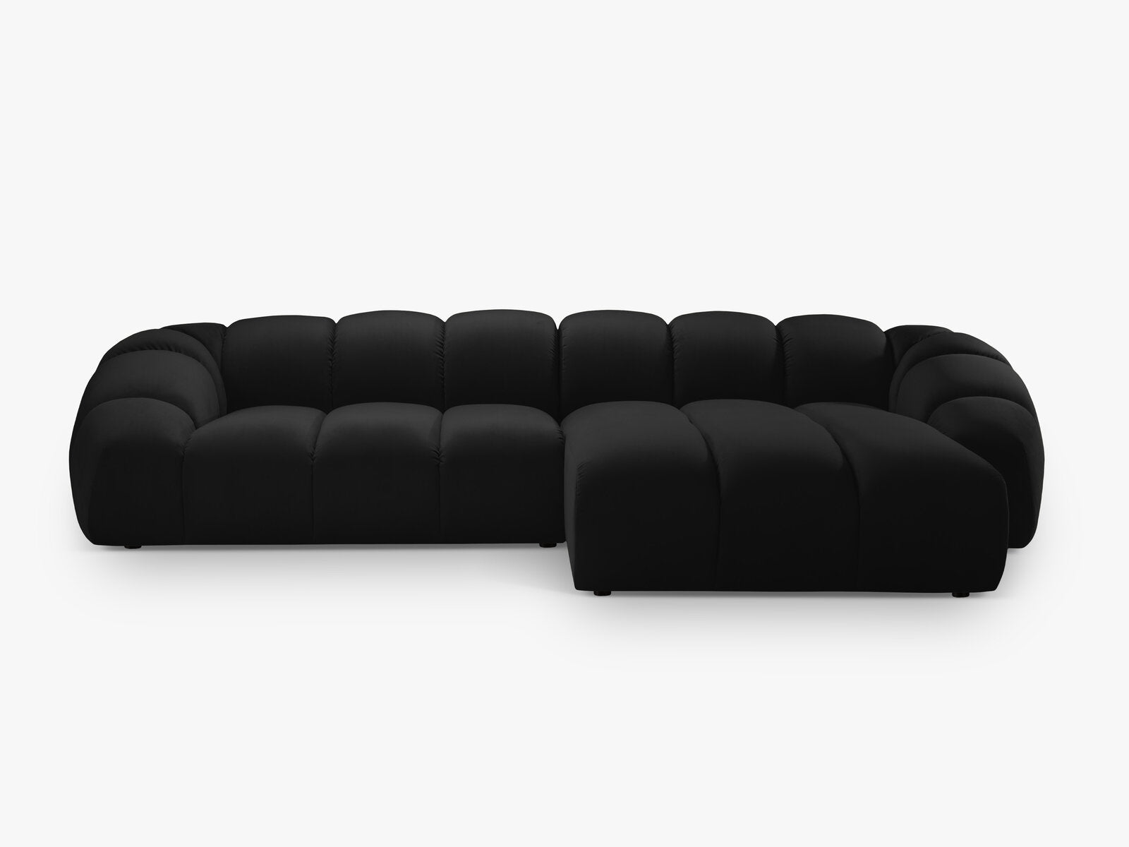 Micadoni Ecksofa Diana 4-Sitzer Rechts Samt Schwarz