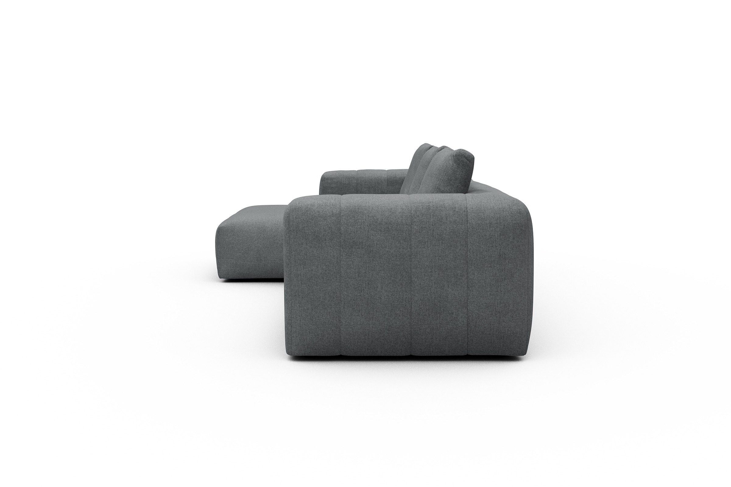 Ecksofa Hugo 2,5-Sitzer Armlehne rechts mit Chaiselongue Casone-Gravel-Grey
